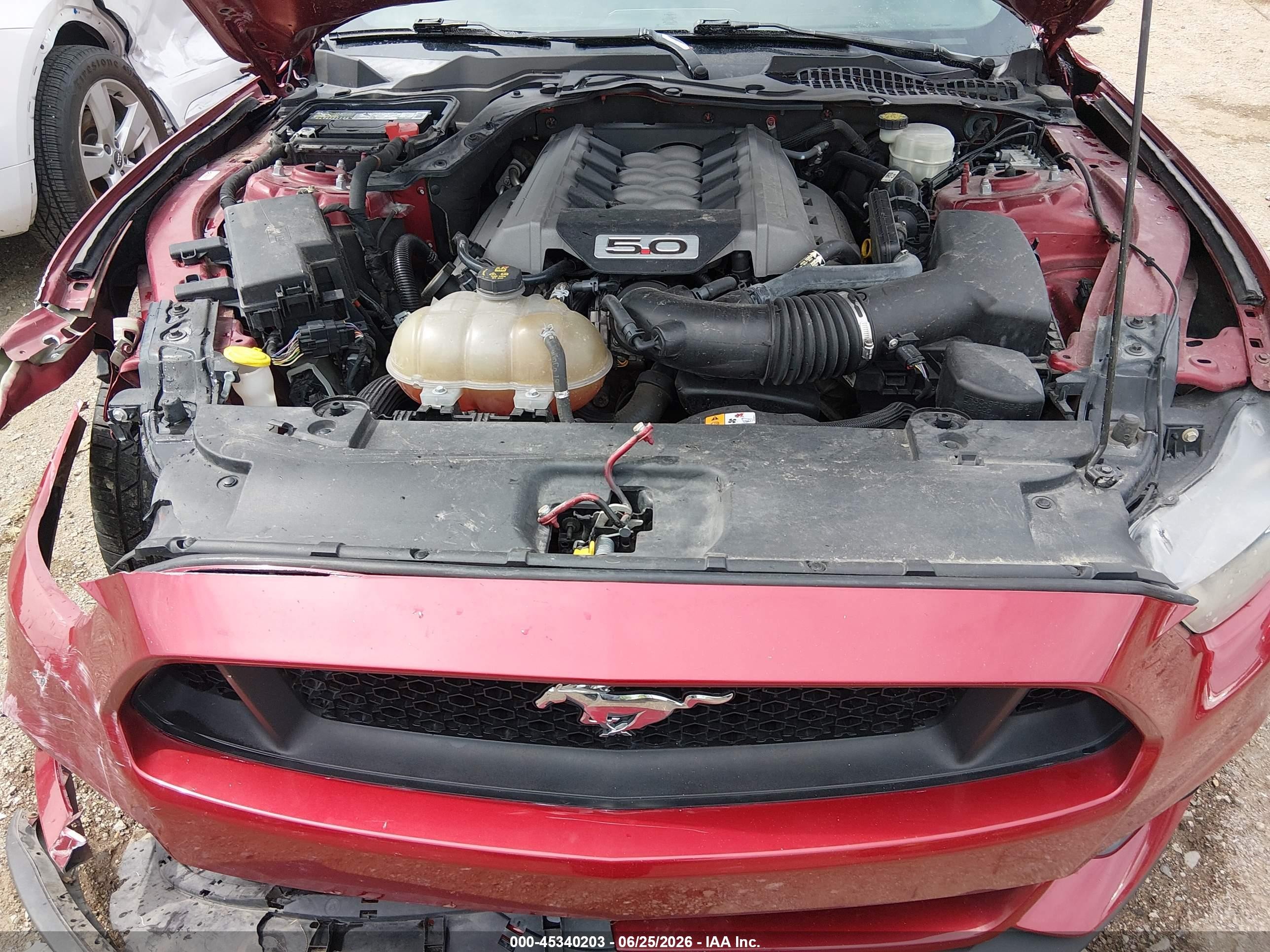 2015 Ford Mustang Gt Red vin: 1FA6P8CF7F5435894