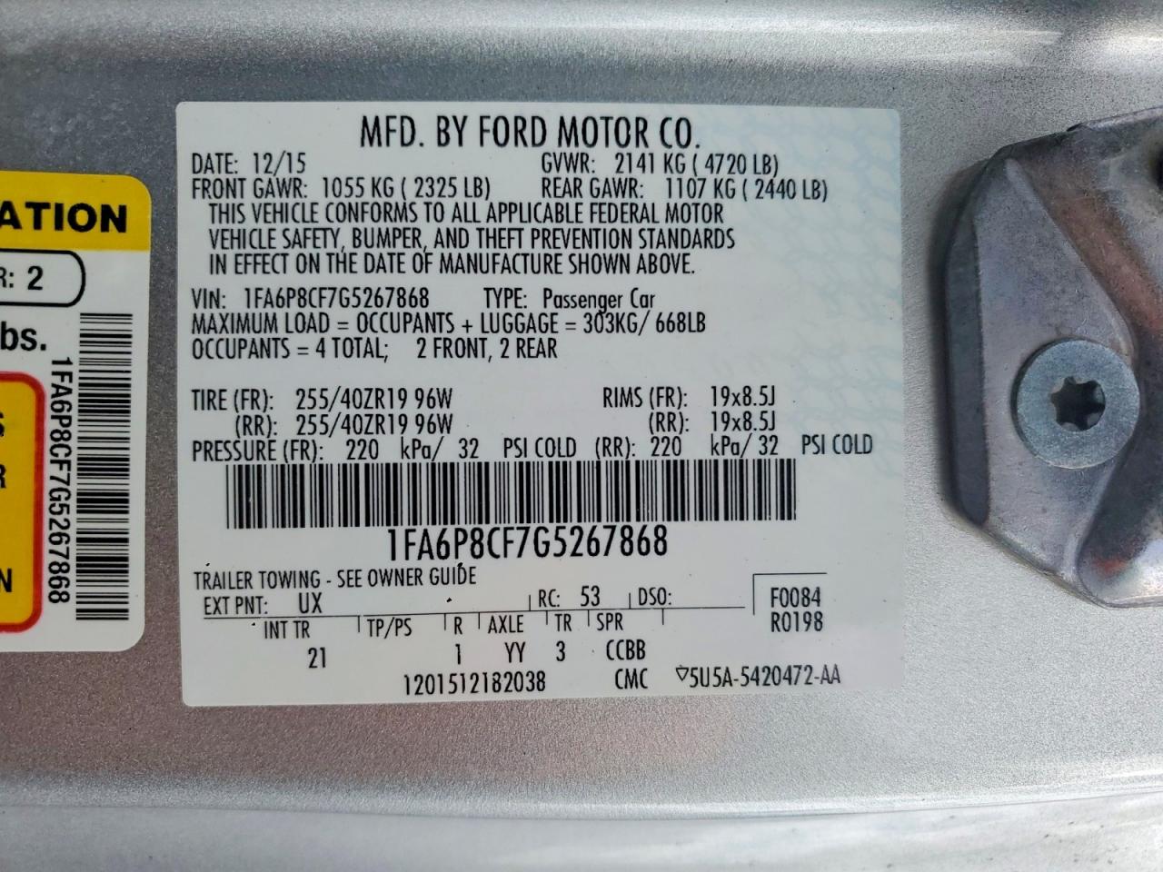 2016 Ford Mustang Gt Silver vin: 1FA6P8CF7G5267868