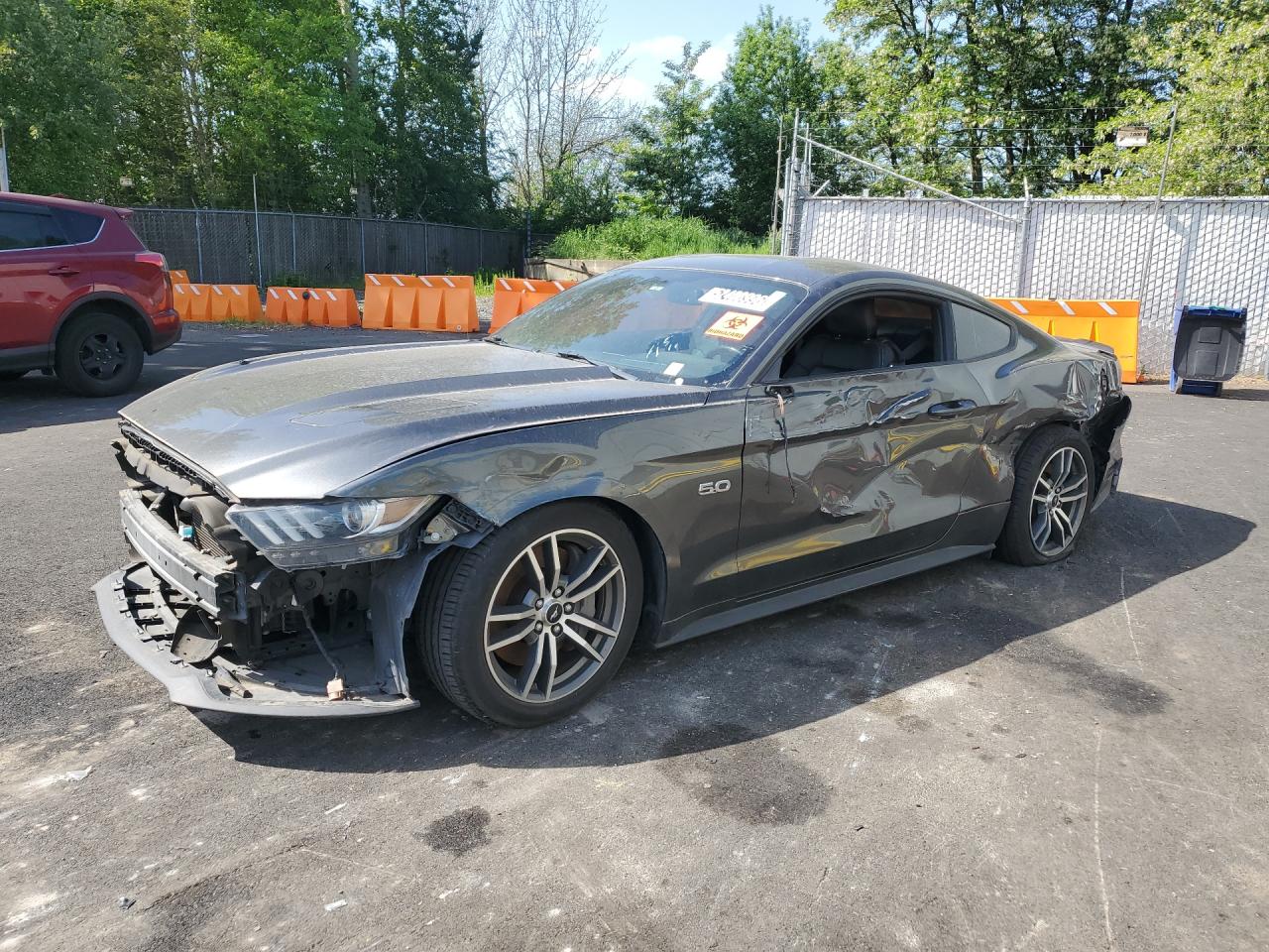 2015 Ford Mustang Gt Charcoal vin: 1FA6P8CF8F5363524 Damage: Left Front Fender, Severe Damage, Replacement Required