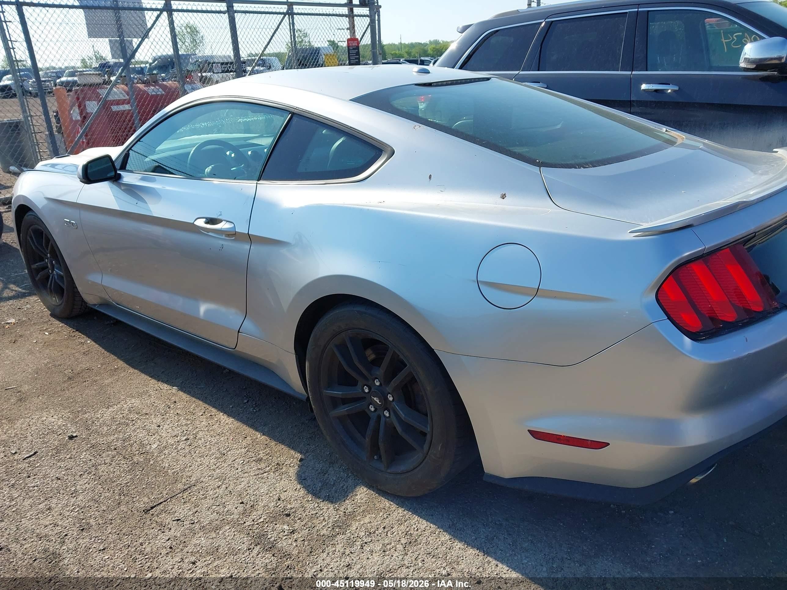 2015 Ford Mustang Gt Premium Silver vin: 1FA6P8CF8F5368335