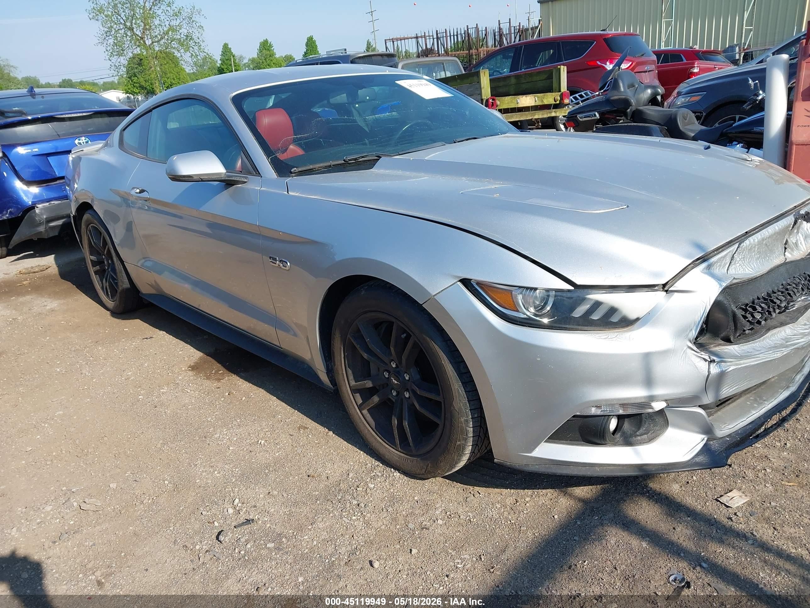2015 Ford Mustang Gt Premium Серебряный vin: 1FA6P8CF8F5368335