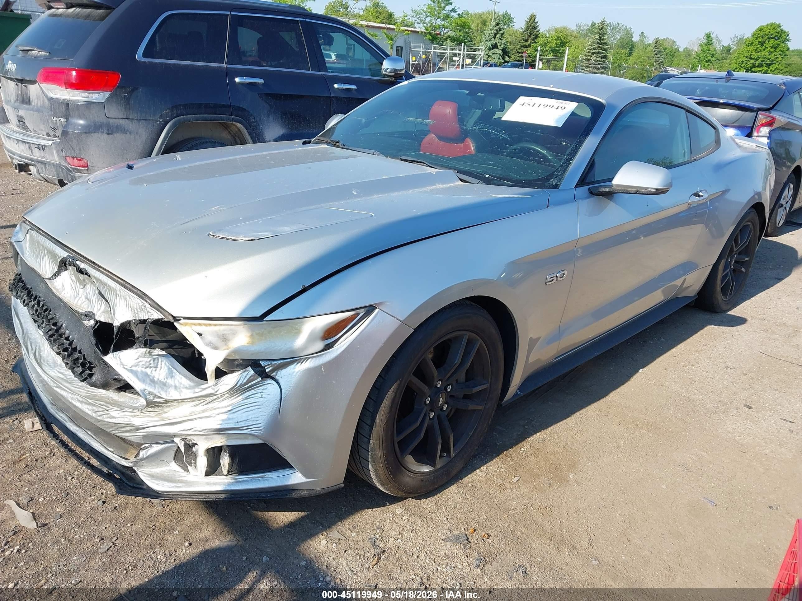 2015 Ford Mustang Gt Premium Silver vin: 1FA6P8CF8F5368335