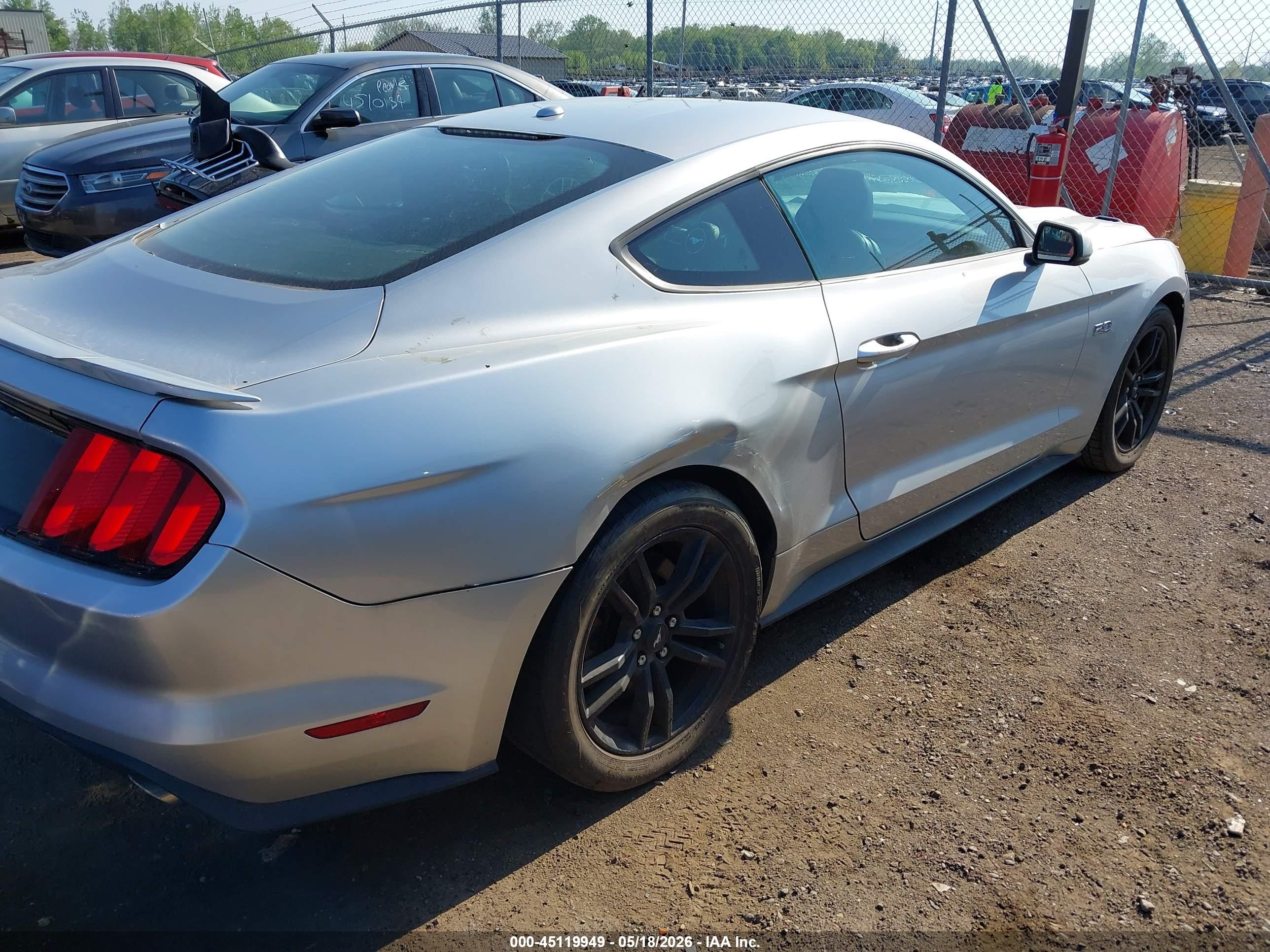 2015 Ford Mustang Gt Premium Silver vin: 1FA6P8CF8F5368335
