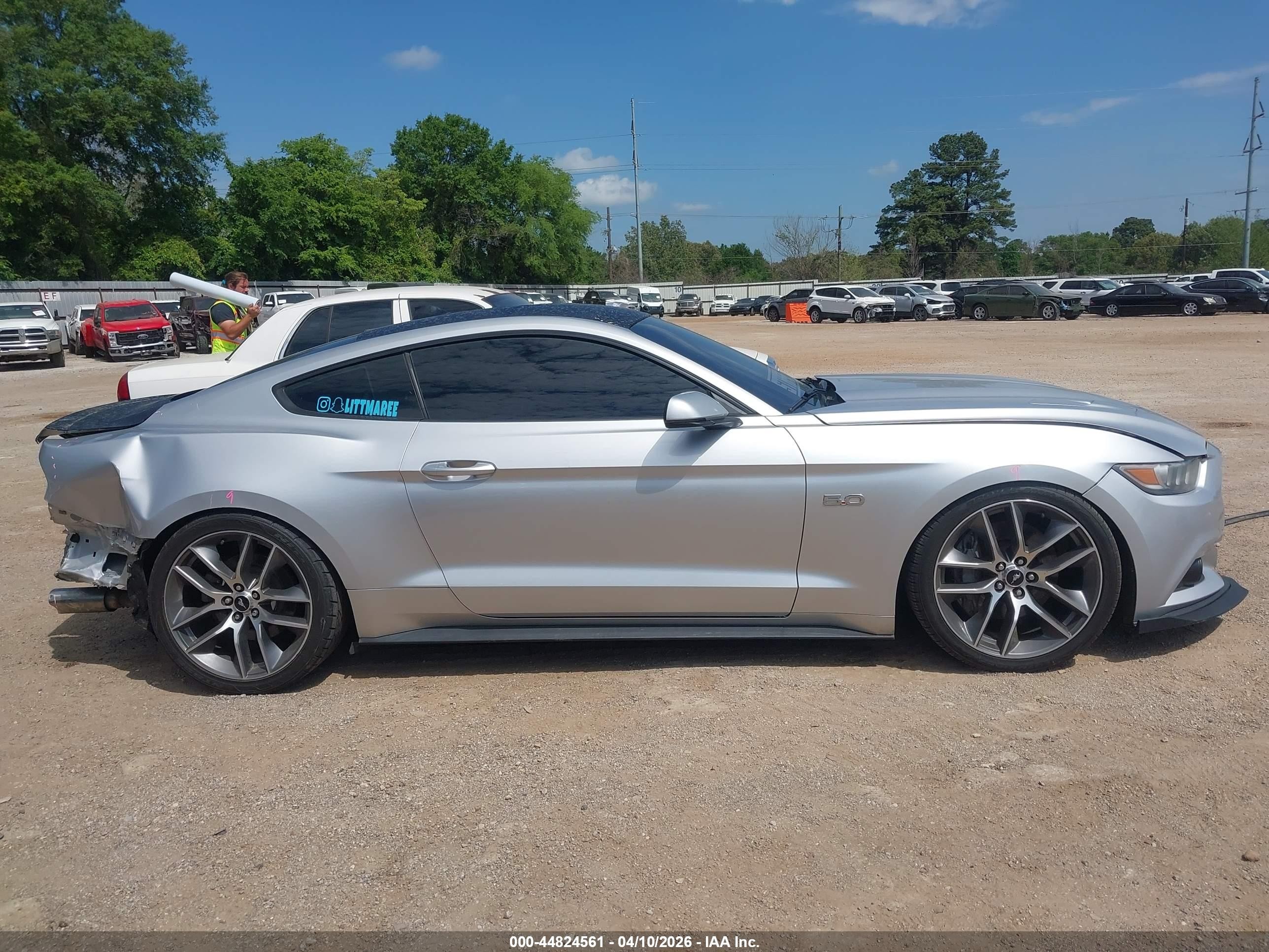 2015 Ford Mustang Gt Premium Silver vin: 1FA6P8CF8F5378055