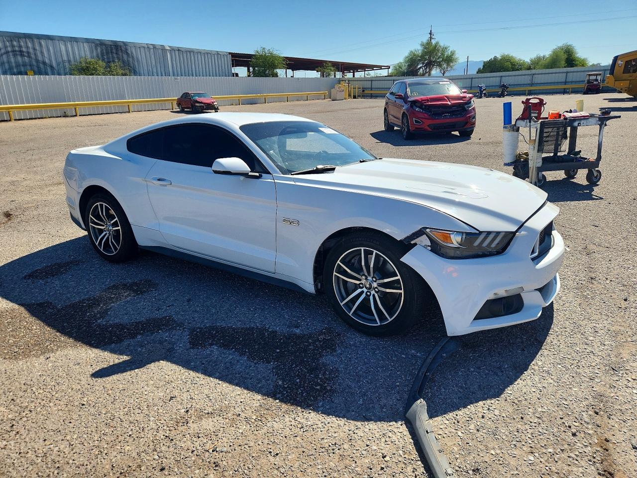 2015 Ford Mustang Gt White vin: 1FA6P8CF8F5431529