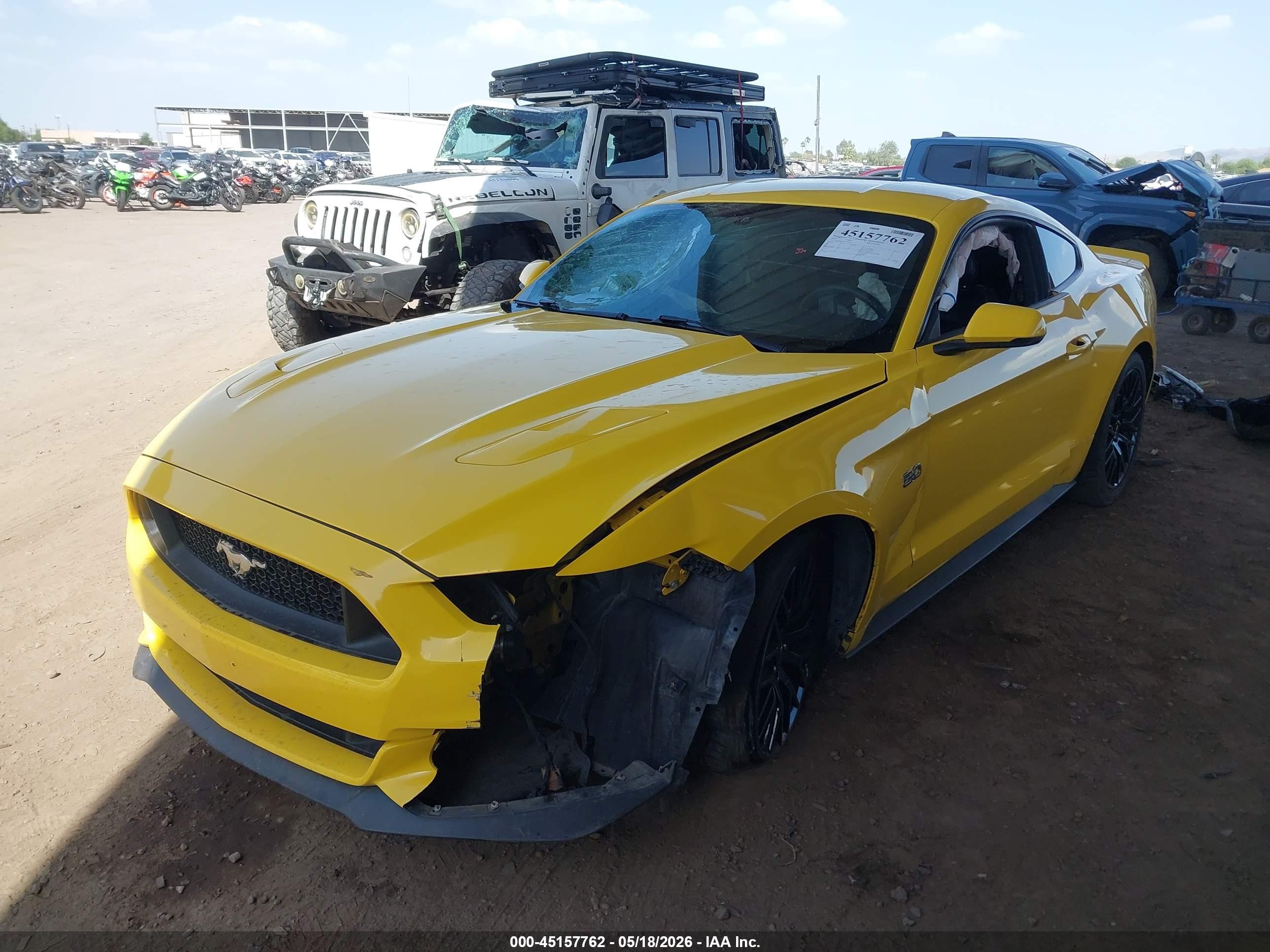 2015 Ford Mustang Gt Premium Yellow vin: 1FA6P8CF9F5329267