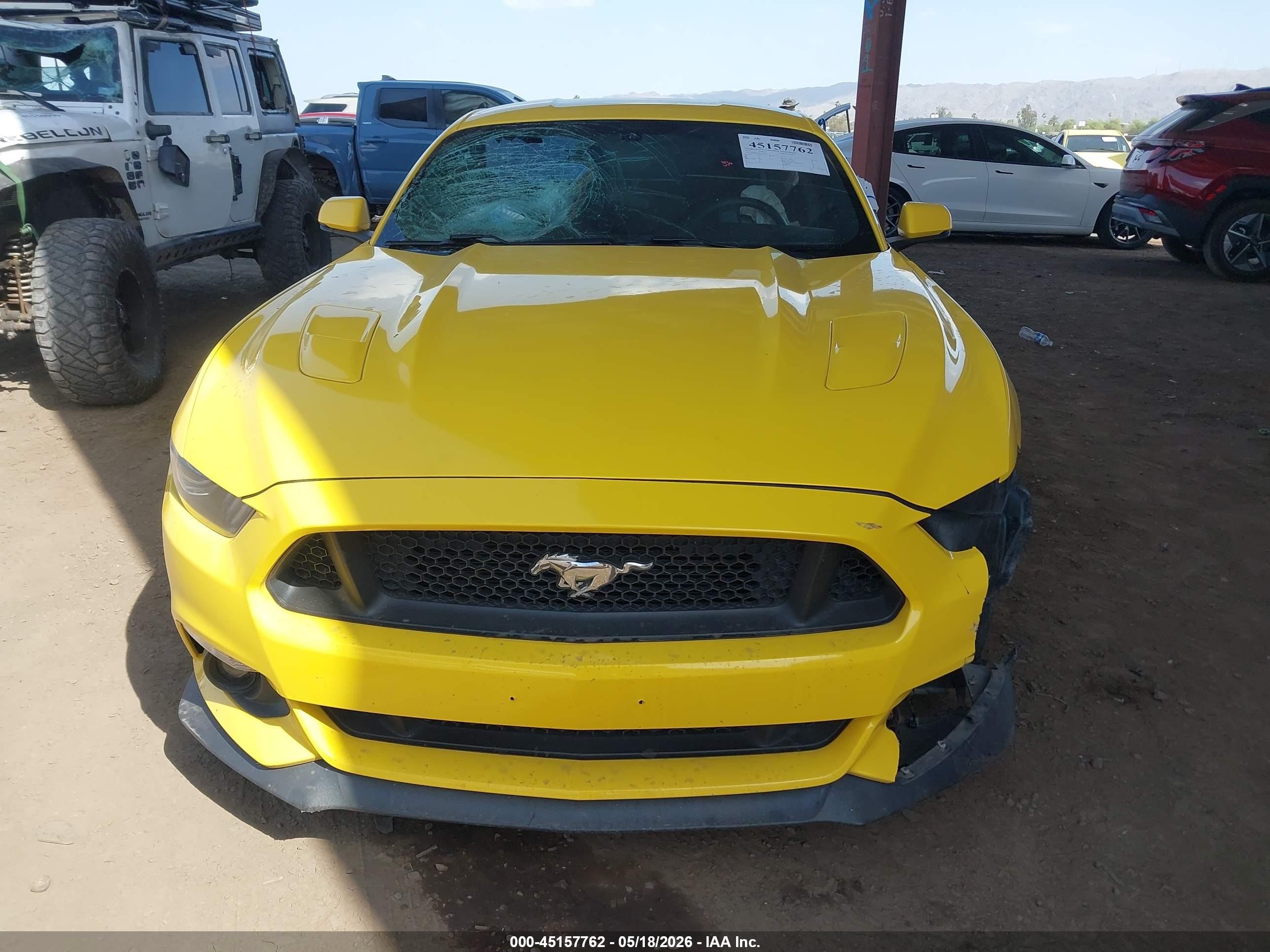 2015 Ford Mustang Gt Premium Yellow vin: 1FA6P8CF9F5329267