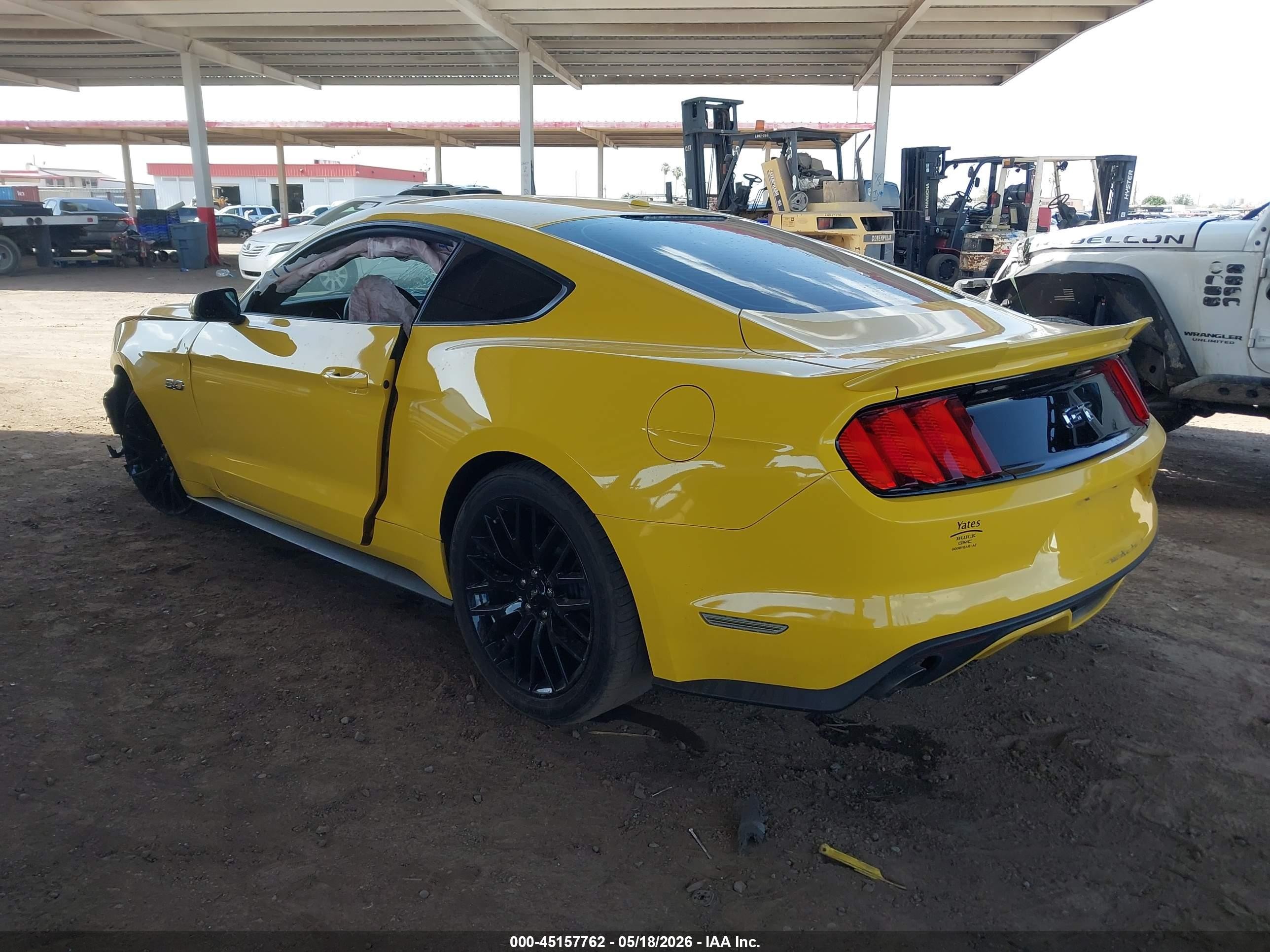 2015 Ford Mustang Gt Premium Yellow vin: 1FA6P8CF9F5329267
