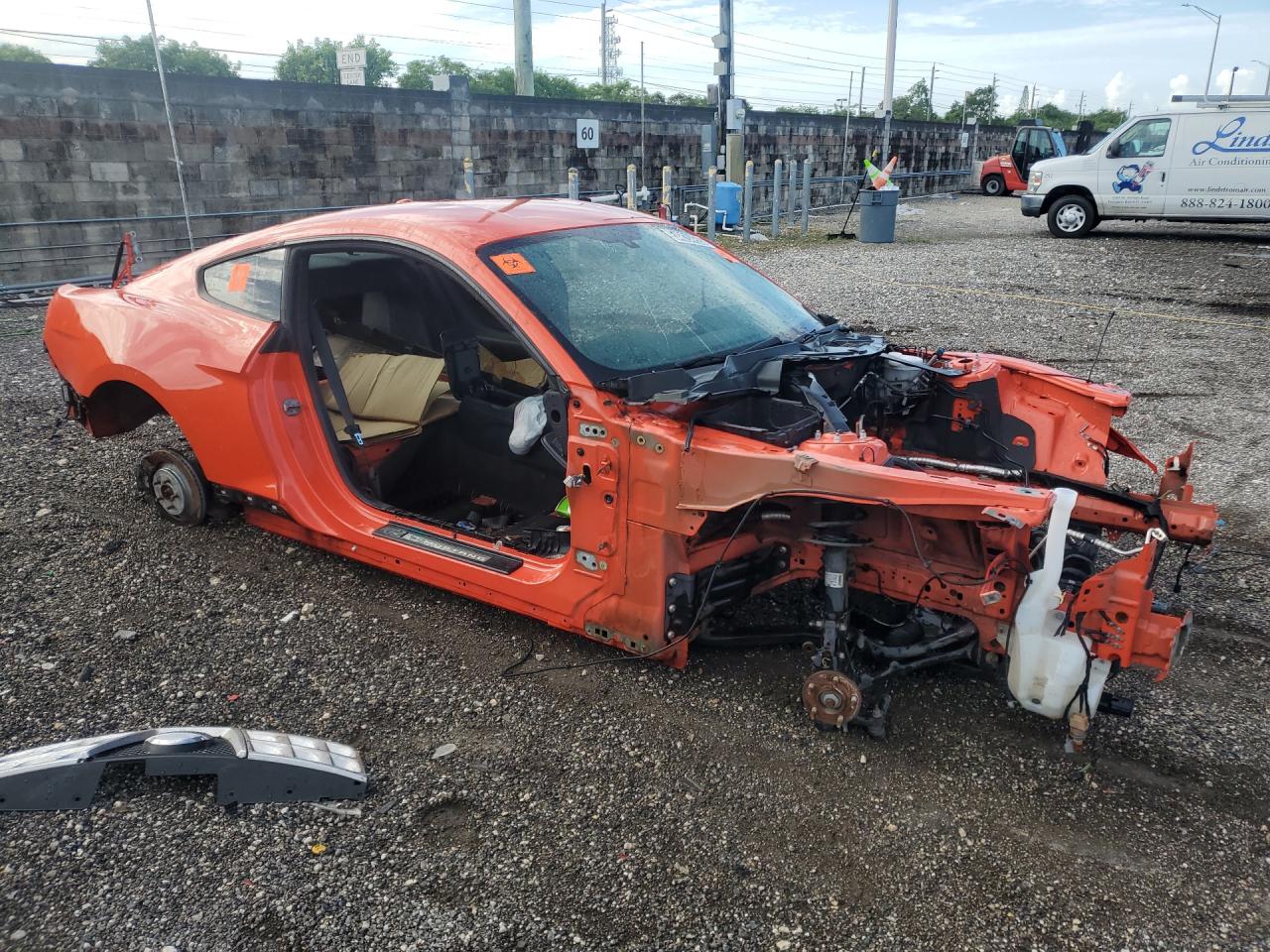 2015 Ford Mustang Gt Orange vin: 1FA6P8CF9F5379957 Damage: Right Rear Wheel, Missing, Replacement Required