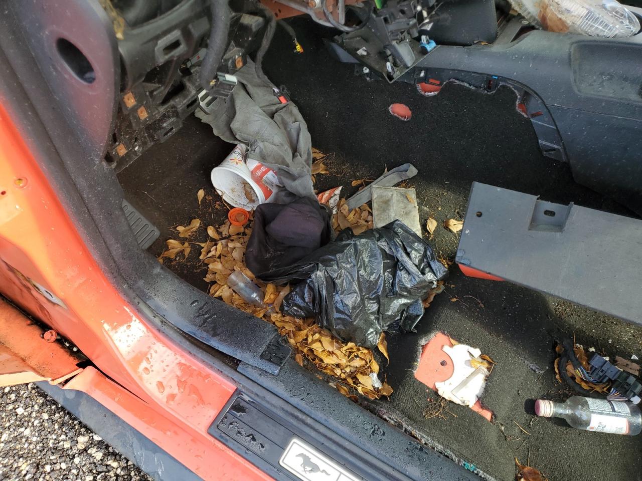 2015 Ford Mustang Gt Orange vin: 1FA6P8CF9F5379957 Damage: Left Front Carpet, Stained, Permanent