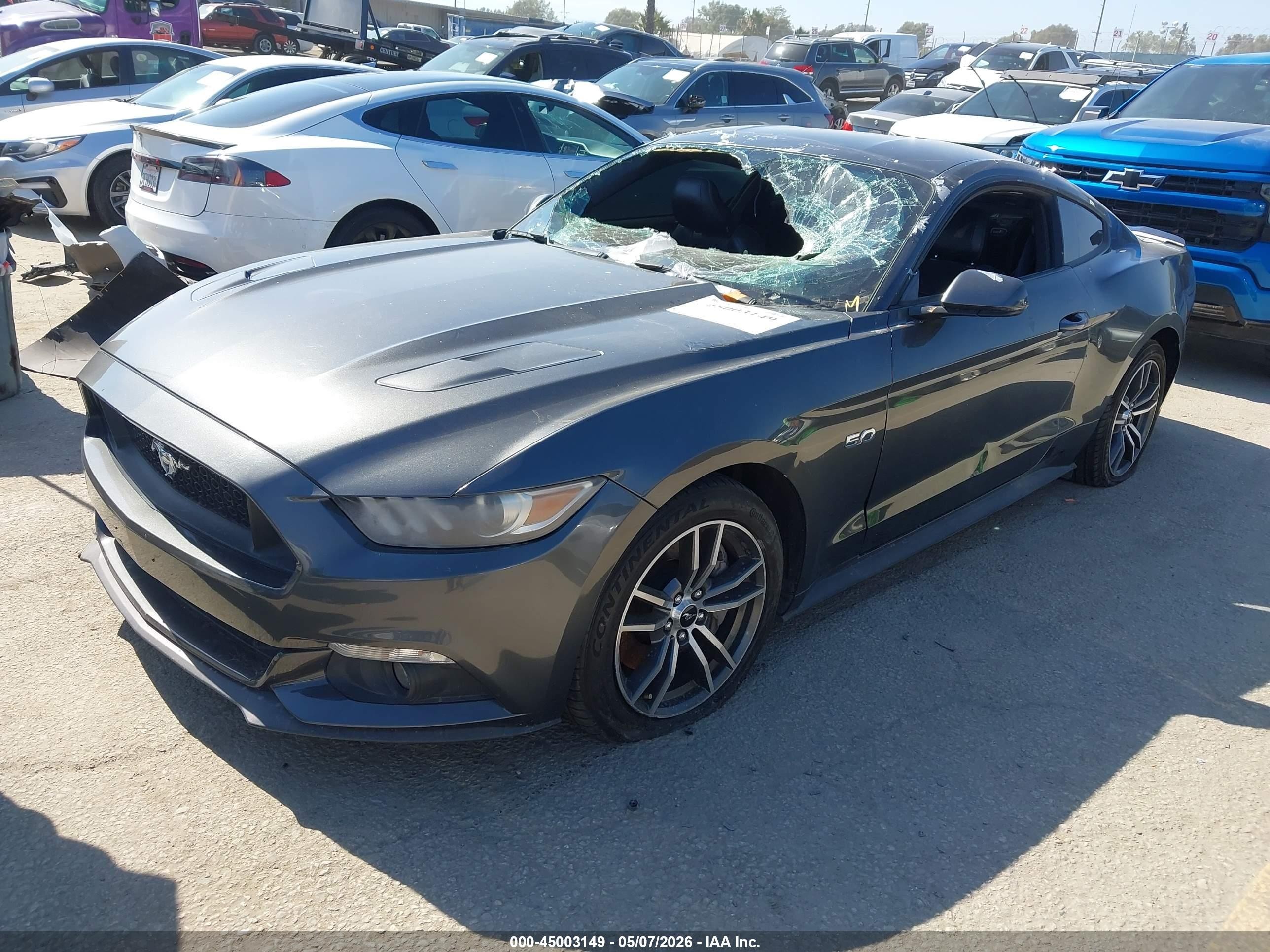 2017 Ford Mustang Gt Premium Серый vin: 1FA6P8CF9H5312908