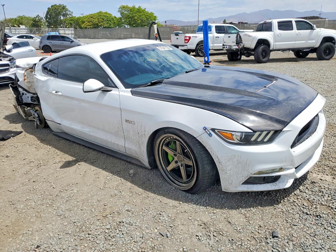 2015 Ford Mustang Gt White vin: 1FA6P8CFXF5337832