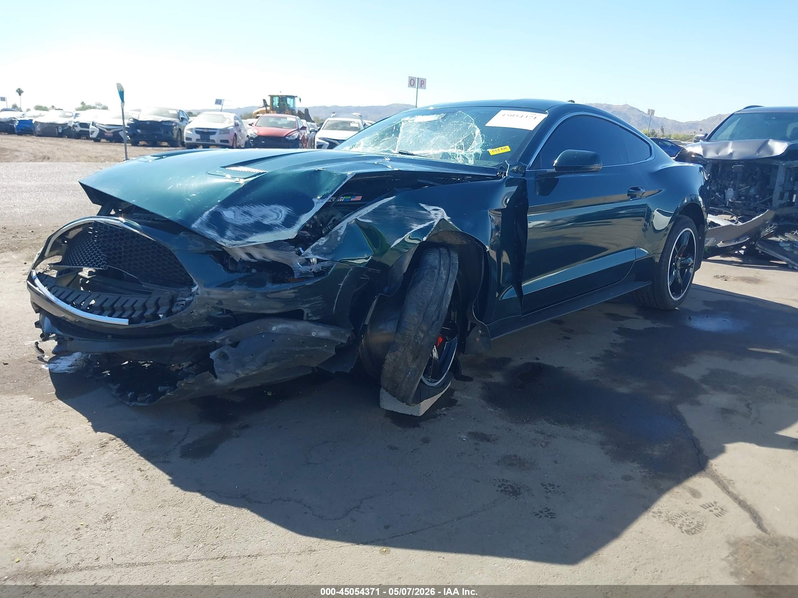 2019 Ford Mustang Bullitt Green vin: 1FA6P8K06K5502864