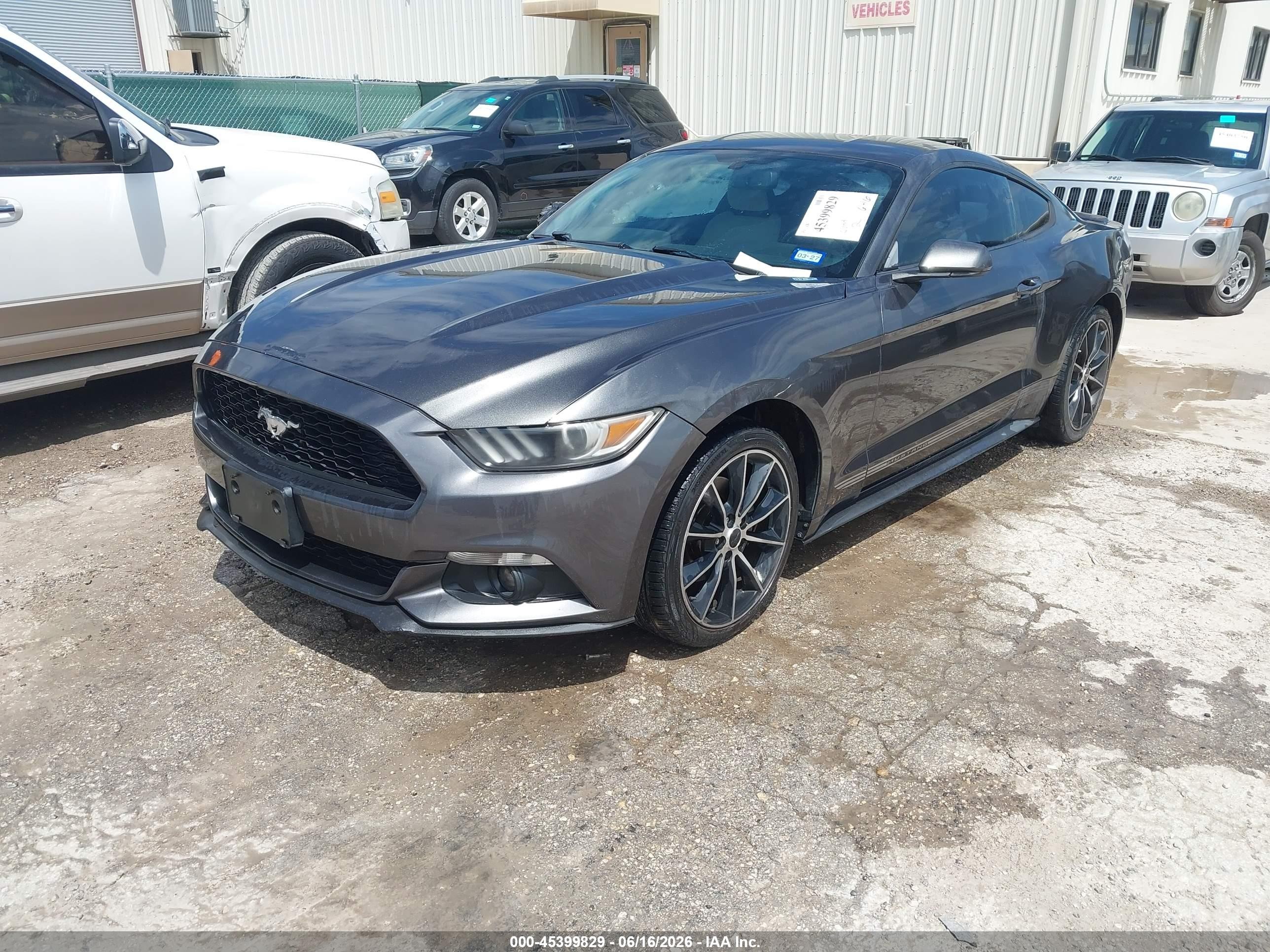 2015 Ford Mustang Ecoboost Gray vin: 1FA6P8TH0F5425385