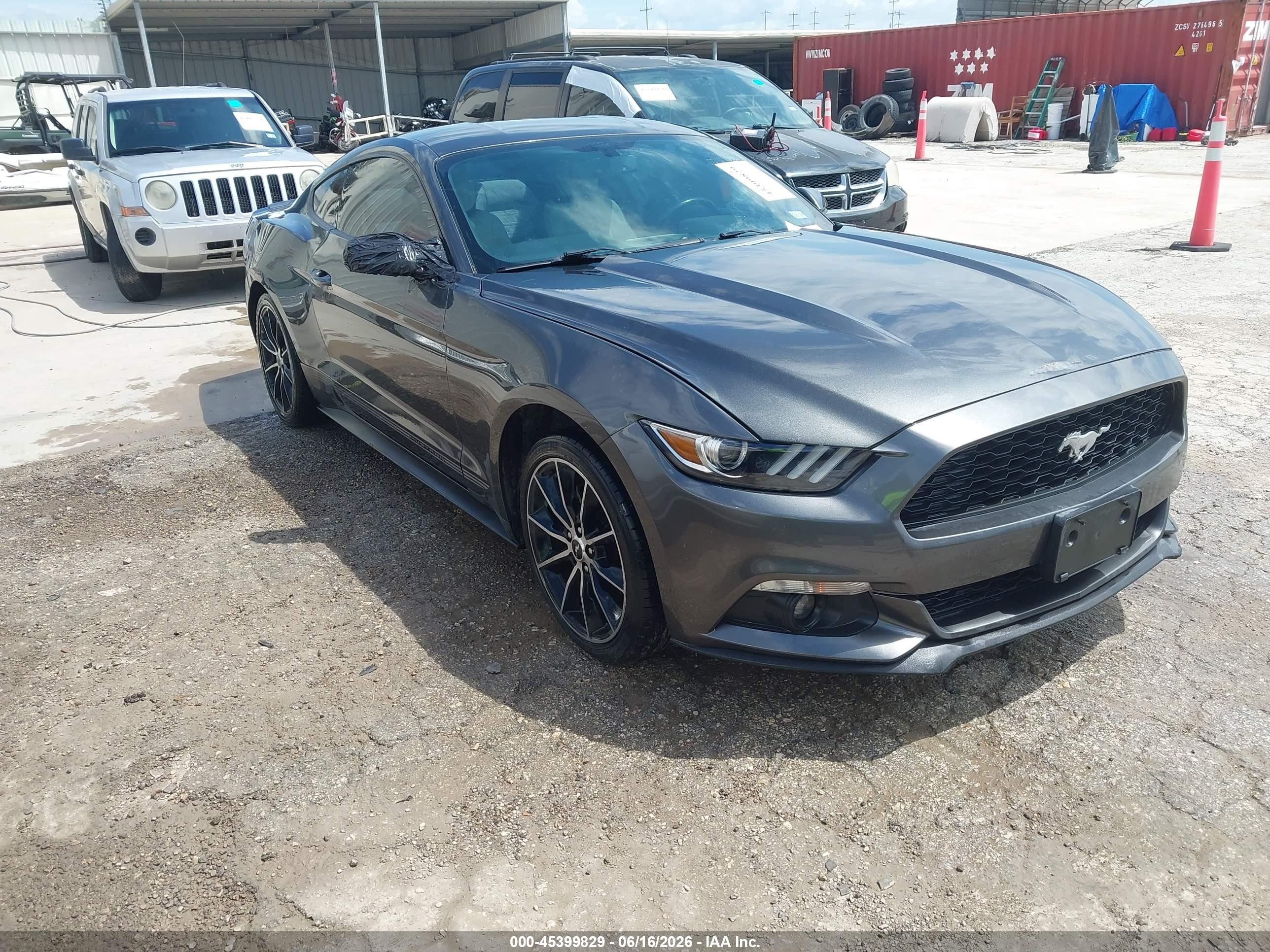 2015 Ford Mustang Ecoboost Gray vin: 1FA6P8TH0F5425385