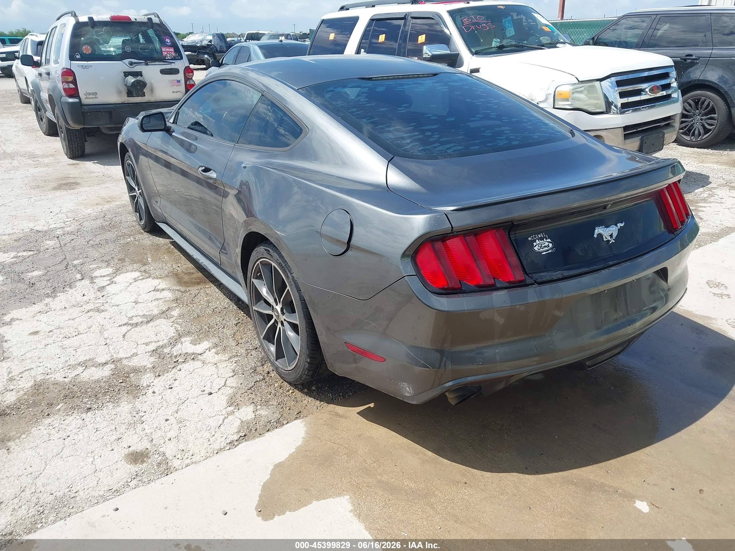 2015 Ford Mustang Ecoboost Gray vin: 1FA6P8TH0F5425385