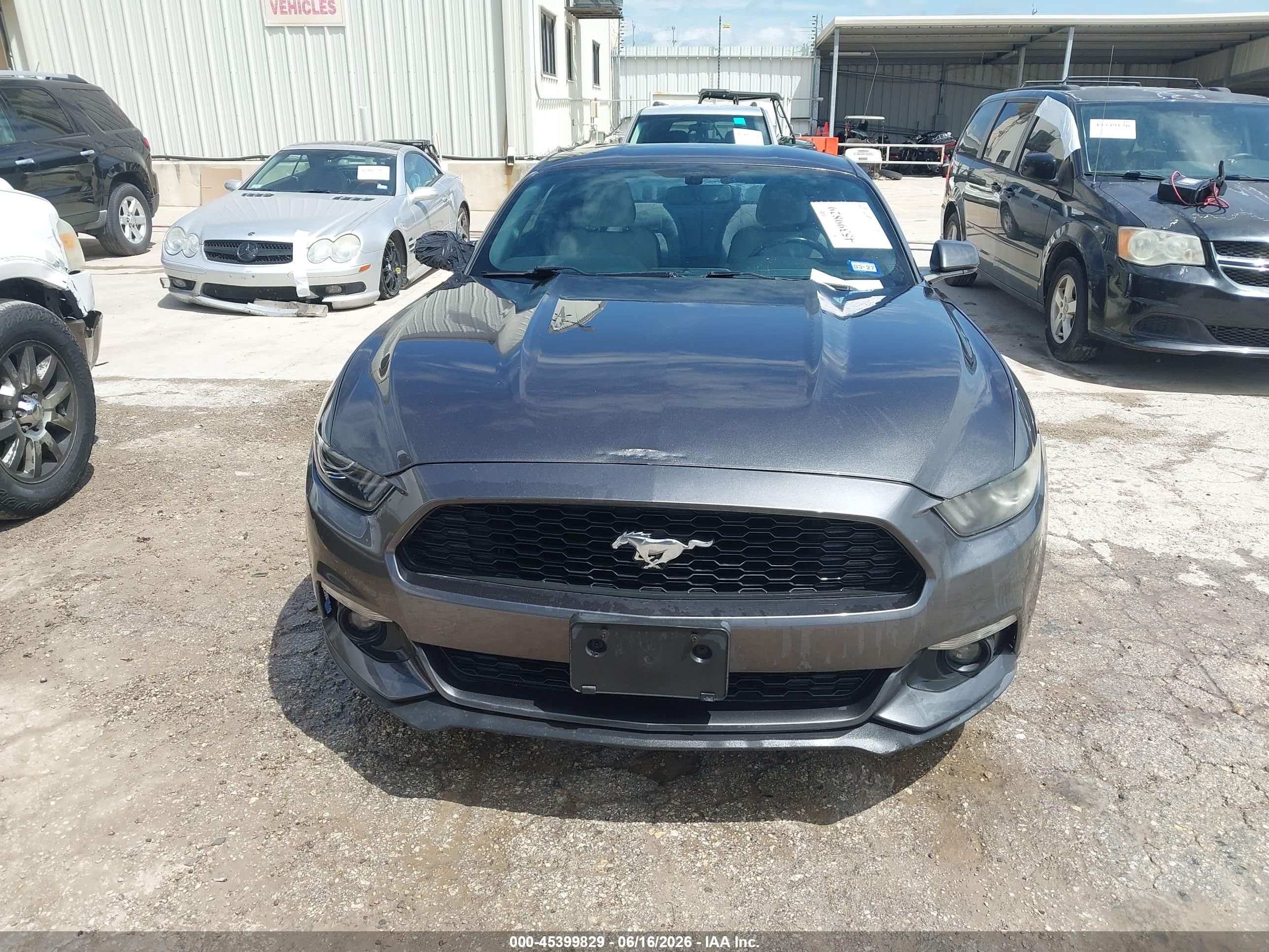 2015 Ford Mustang Ecoboost Gray vin: 1FA6P8TH0F5425385