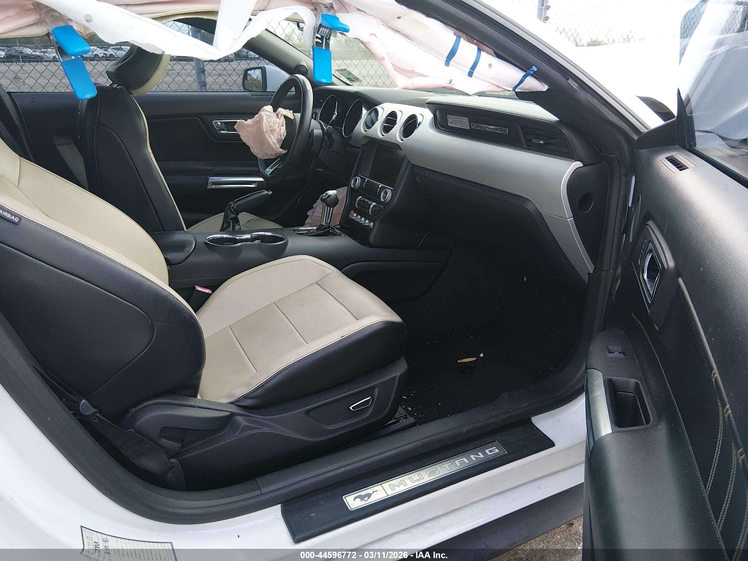 2015 Ford Mustang Ecoboost White vin: 1FA6P8TH1F5323206
