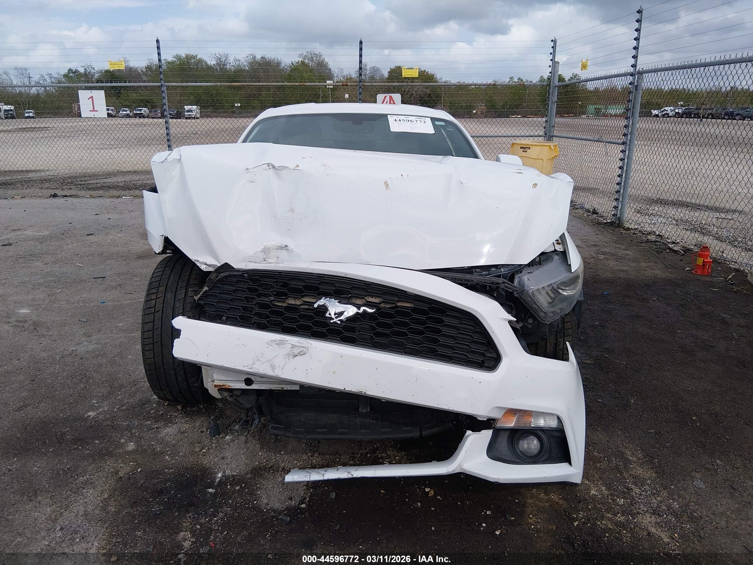 2015 Ford Mustang Ecoboost White vin: 1FA6P8TH1F5323206