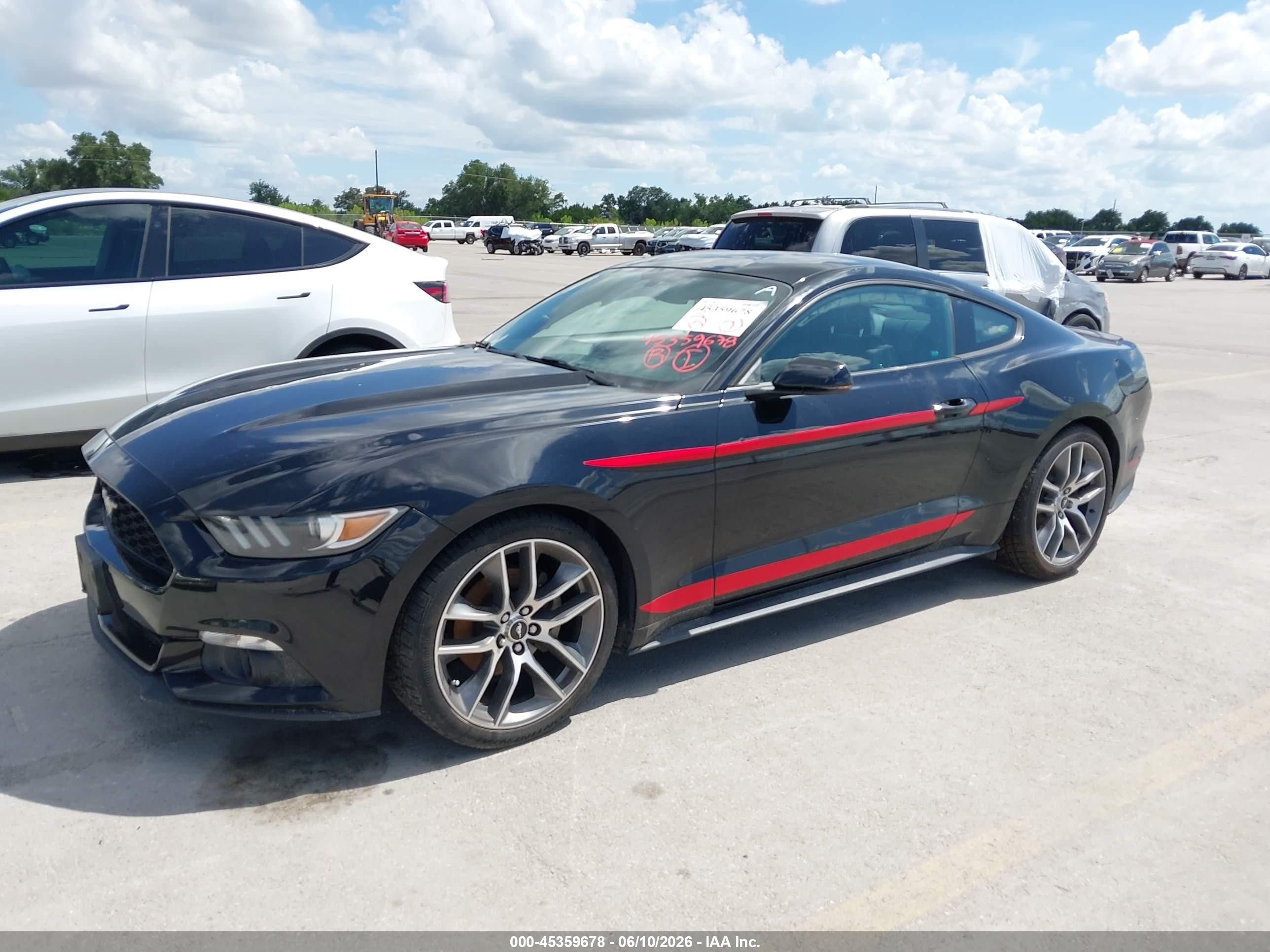 2015 Ford Mustang Ecoboost Black vin: 1FA6P8TH1F5413245