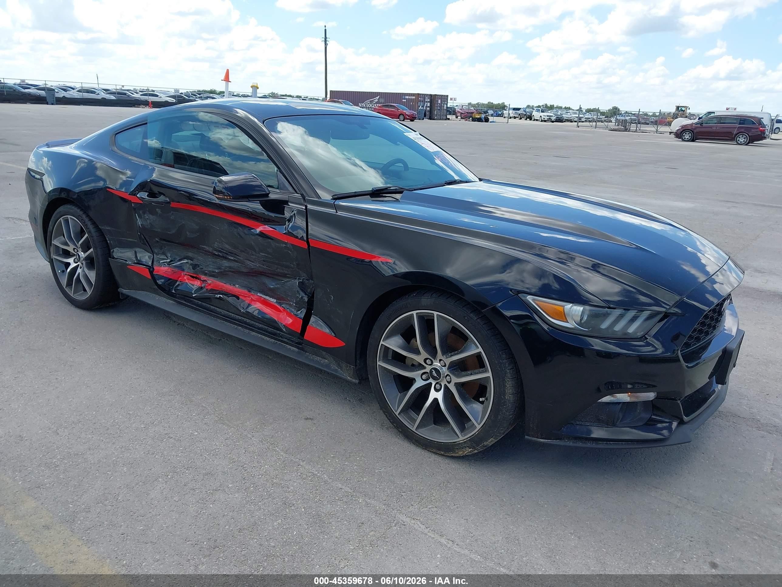 2015 Ford Mustang Ecoboost Black vin: 1FA6P8TH1F5413245