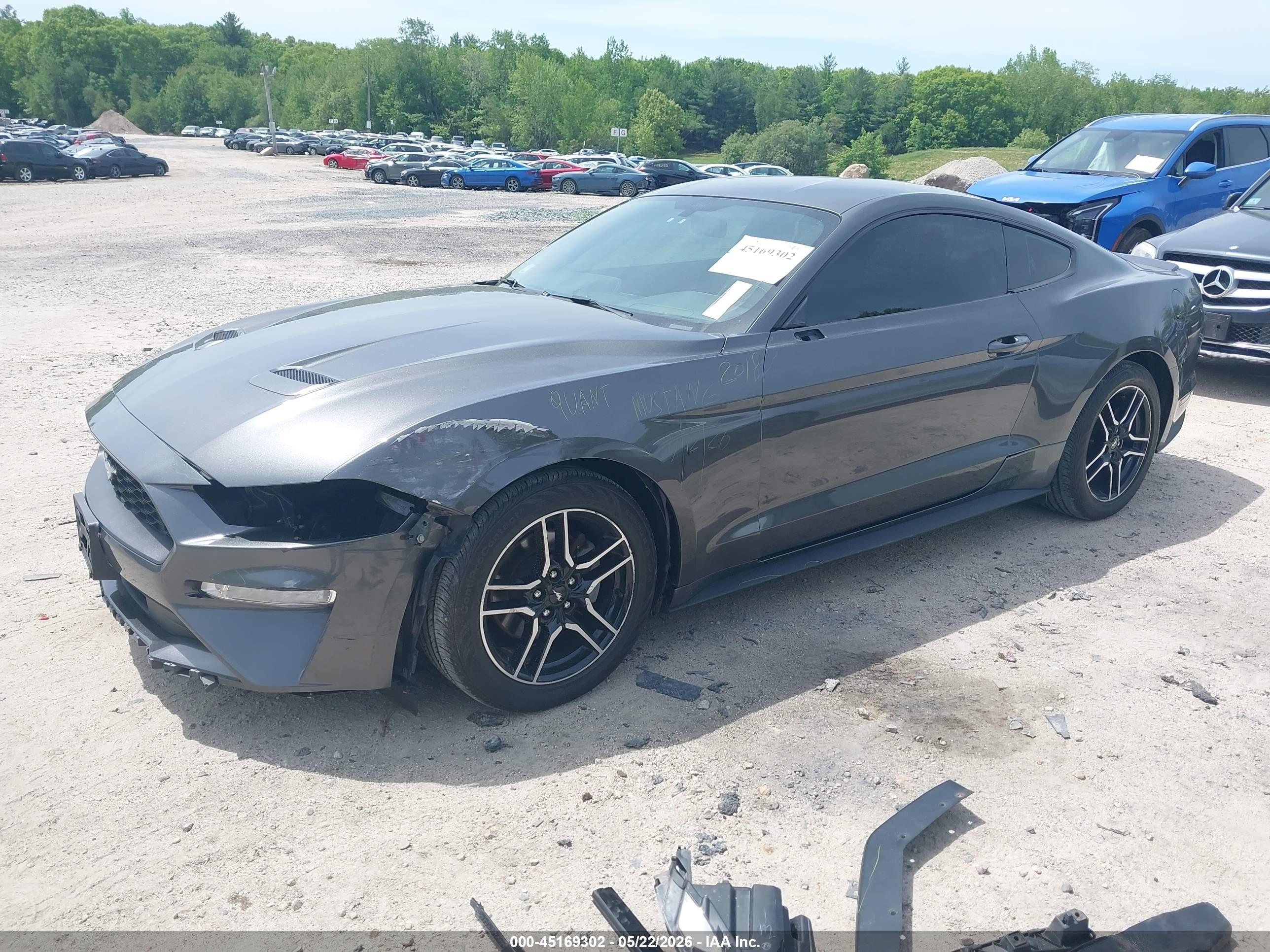 2018 Ford Mustang Ecoboost Gray vin: 1FA6P8TH1J5167466