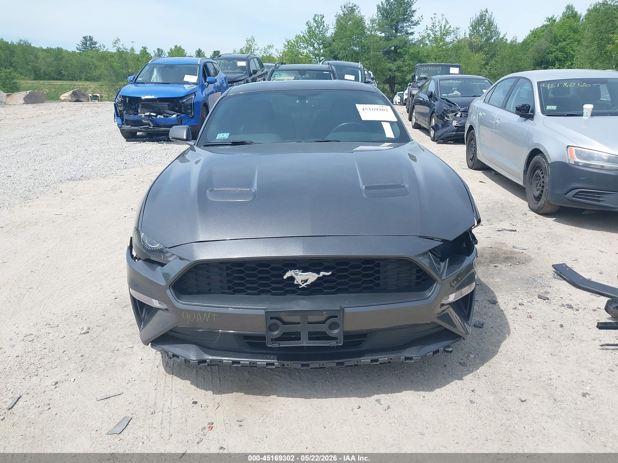 2018 Ford Mustang Ecoboost Gray vin: 1FA6P8TH1J5167466