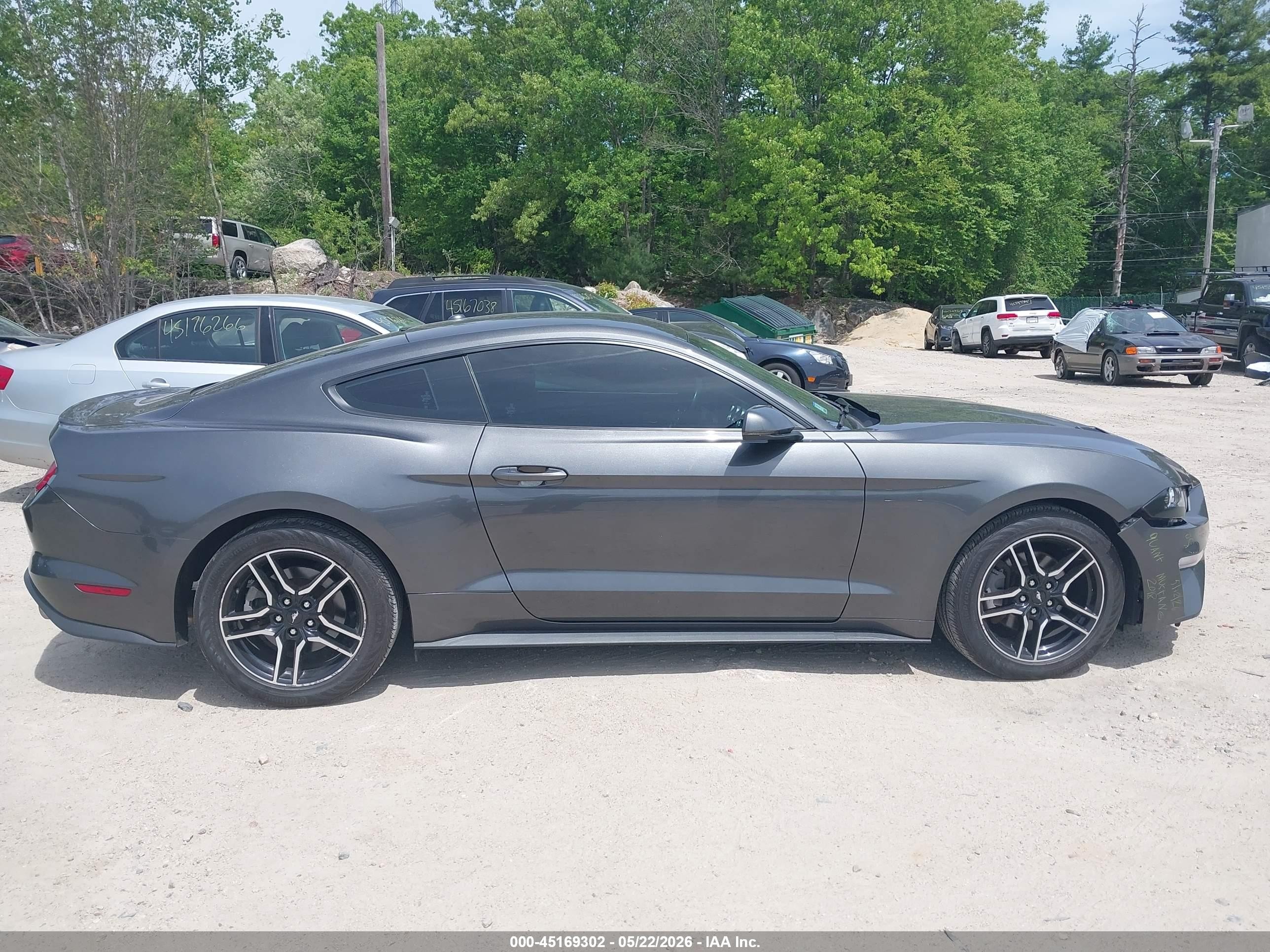 2018 Ford Mustang Ecoboost Gray vin: 1FA6P8TH1J5167466