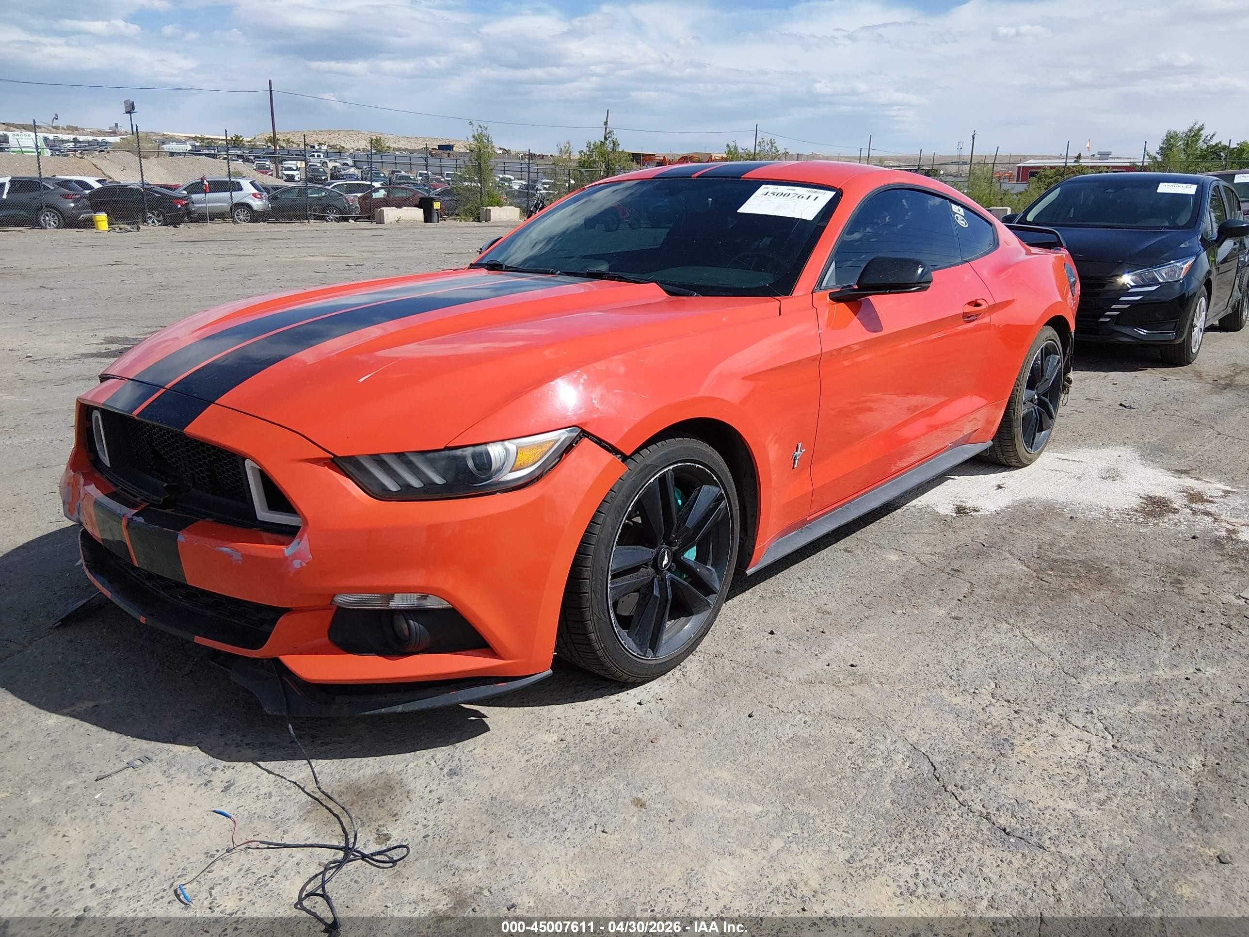 2015 Ford Mustang Ecoboost Orange vin: 1FA6P8TH2F5303336