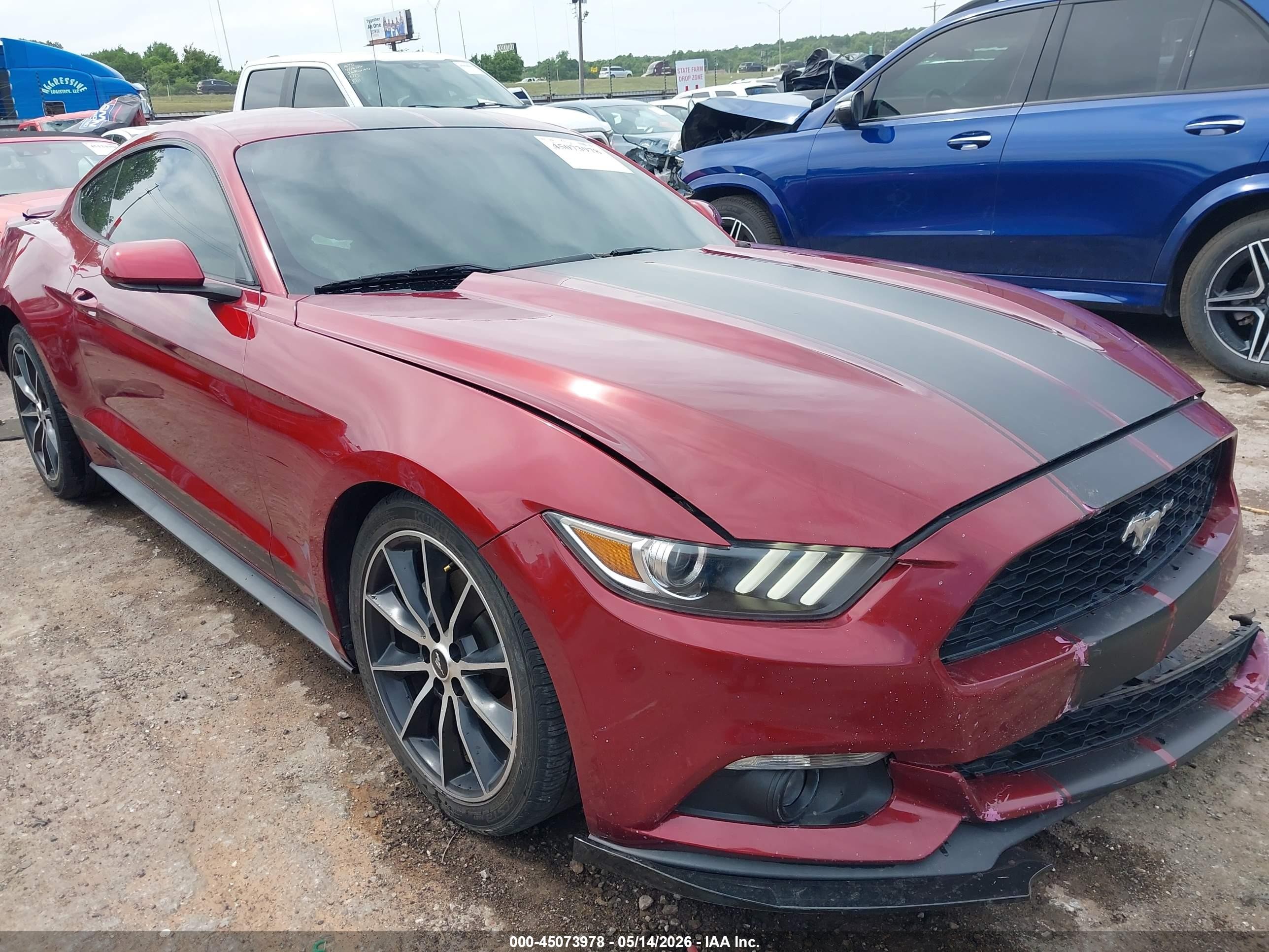 2015 Ford Mustang Ecoboost Красный vin: 1FA6P8TH2F5318077