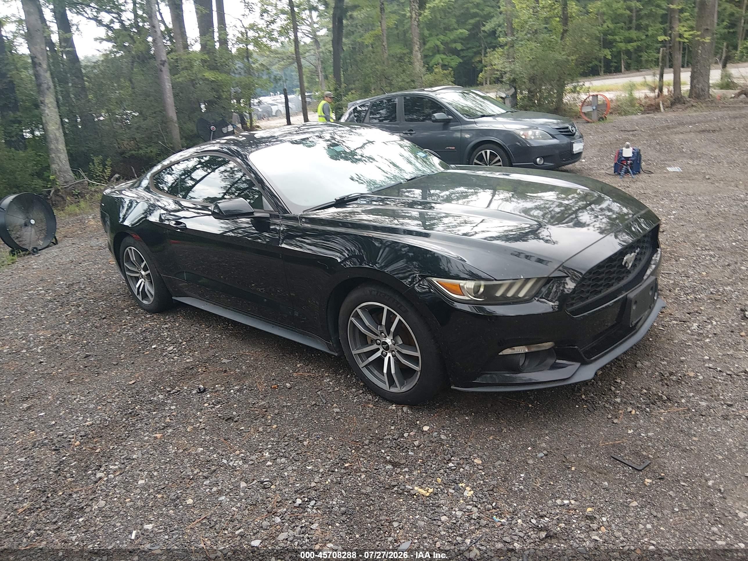 2015 Ford Mustang Ecoboost Черный vin: 1FA6P8TH2F5349524