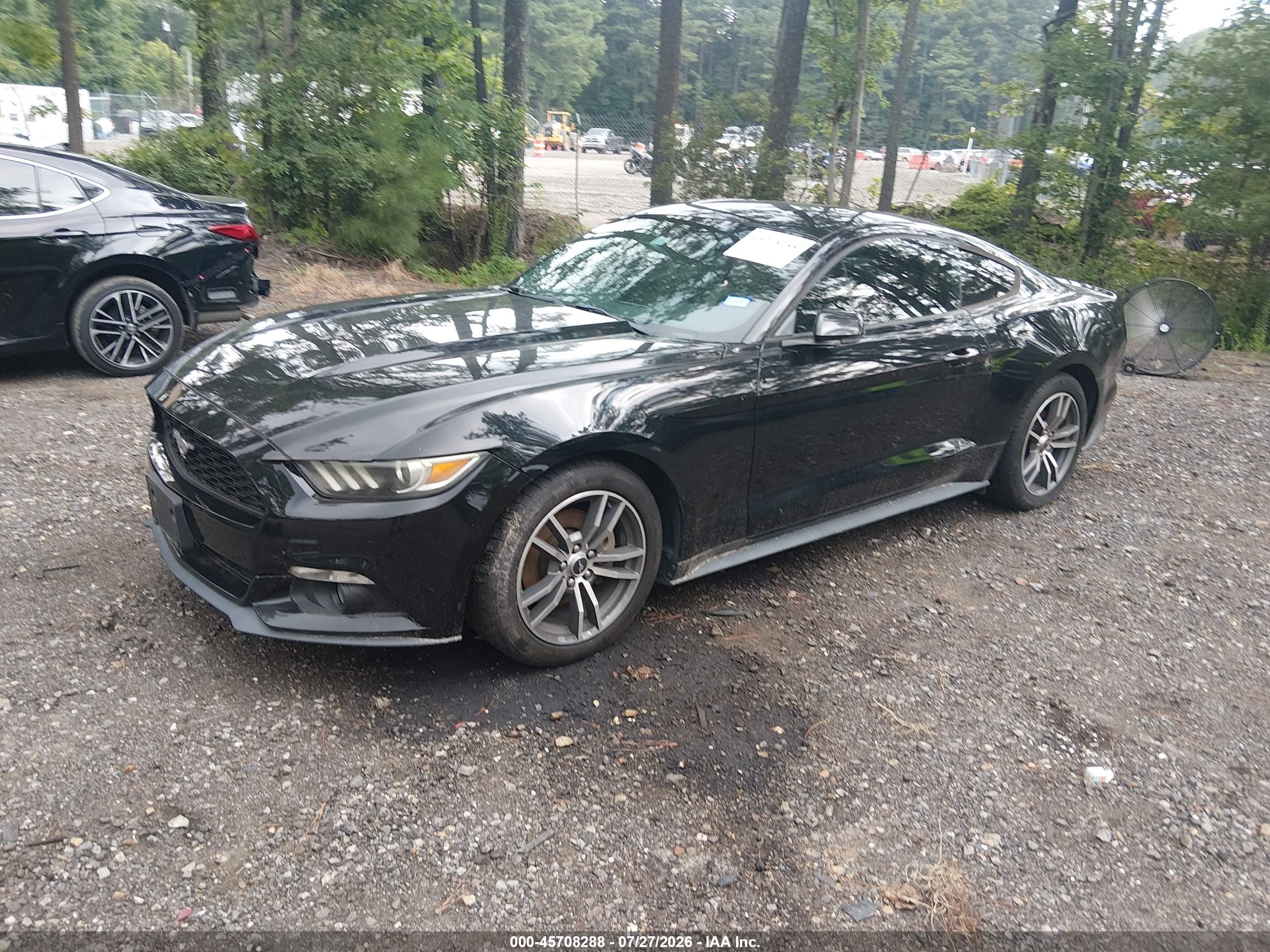 2015 Ford Mustang Ecoboost Черный vin: 1FA6P8TH2F5349524