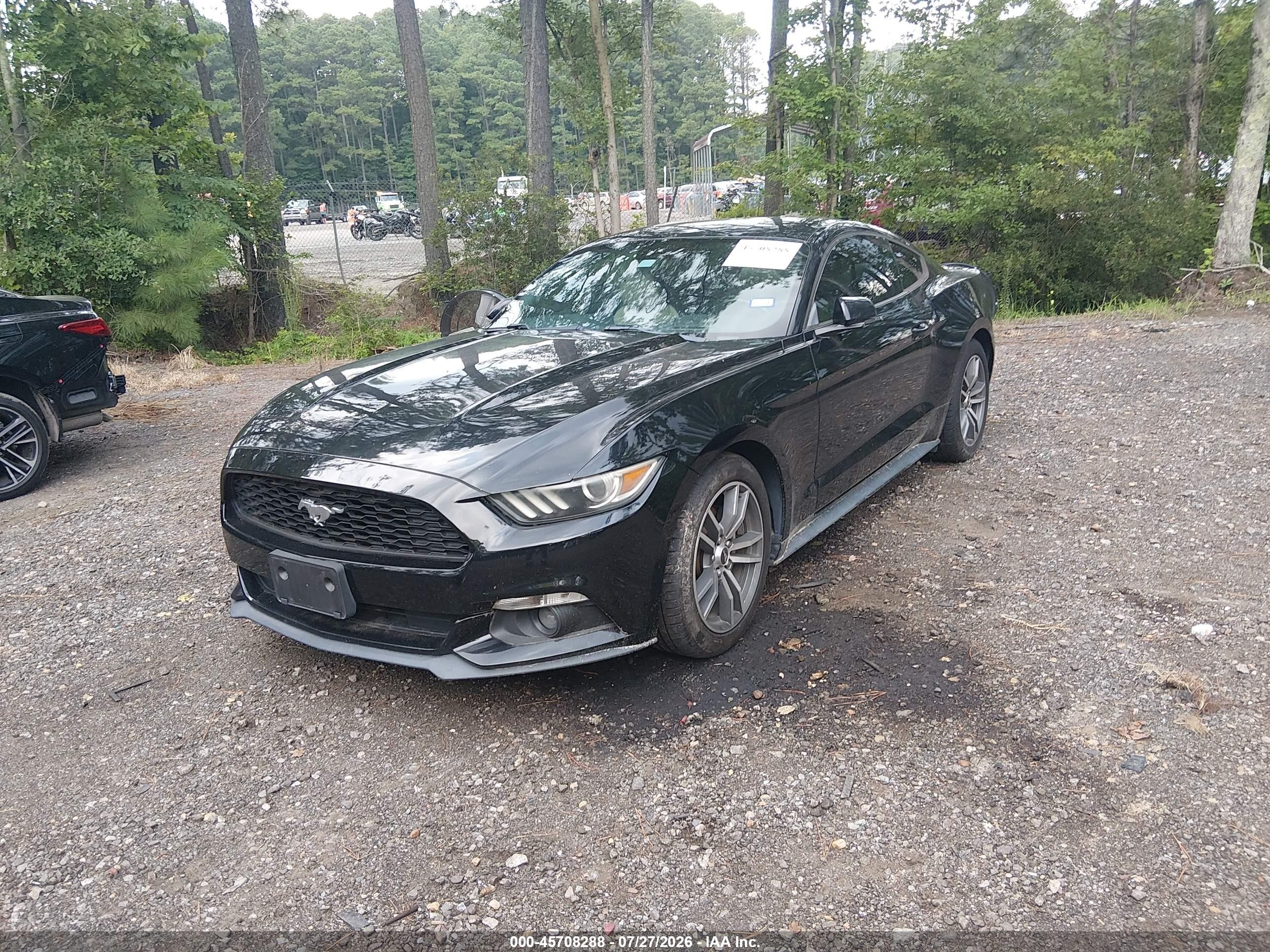 2015 Ford Mustang Ecoboost Черный vin: 1FA6P8TH2F5349524
