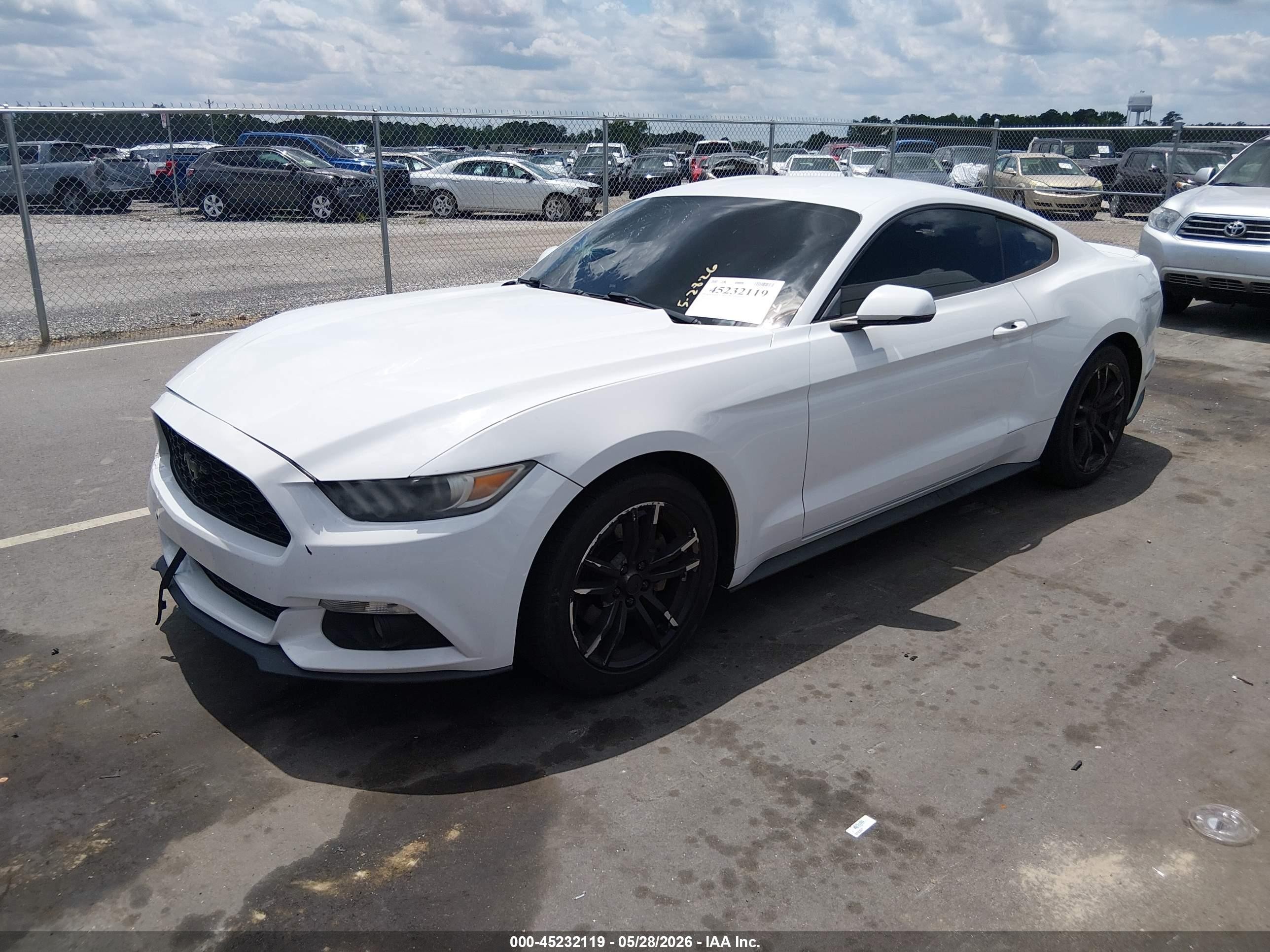 2015 Ford Mustang Ecoboost White vin: 1FA6P8TH2F5365674