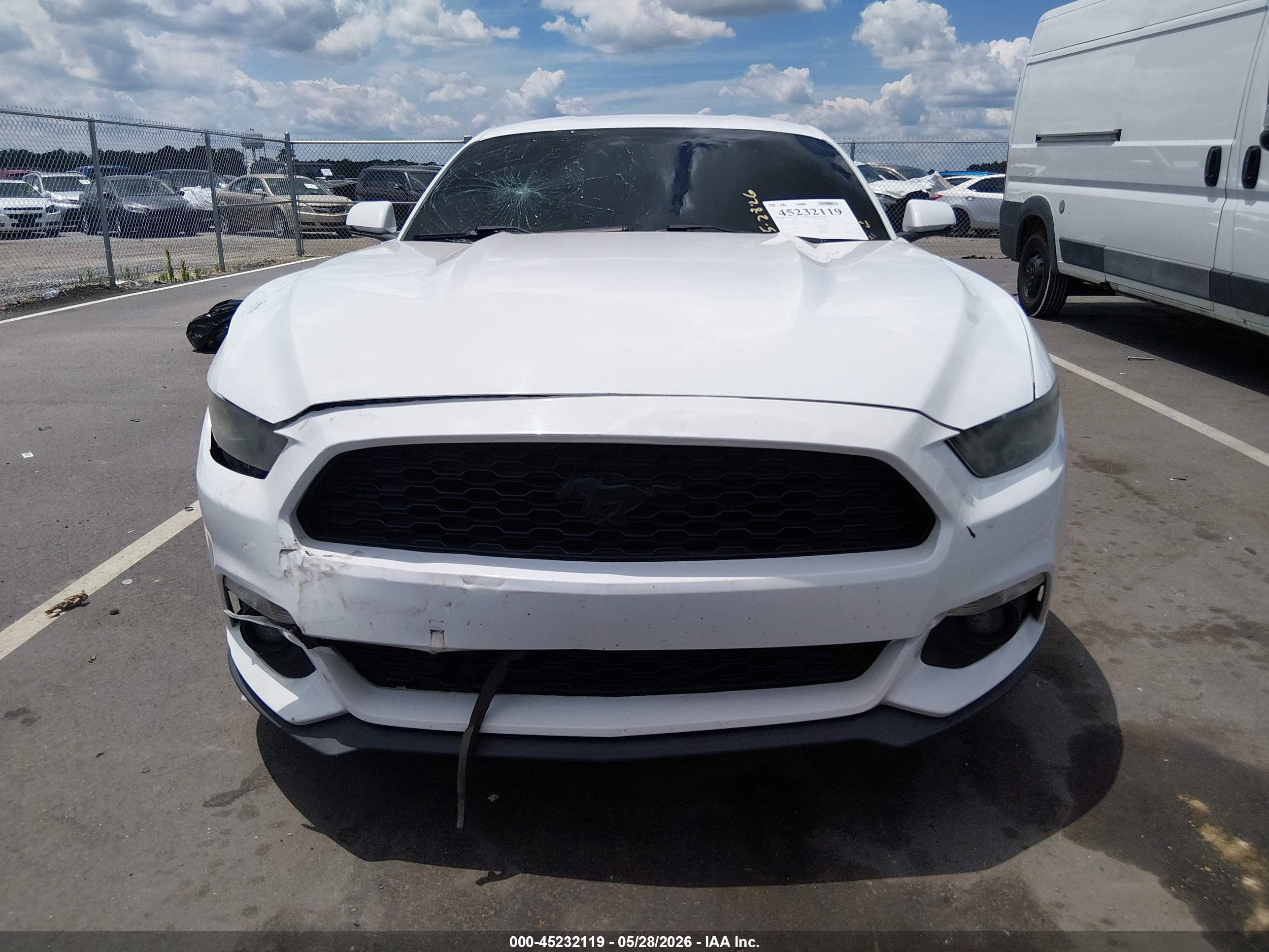 2015 Ford Mustang Ecoboost White vin: 1FA6P8TH2F5365674