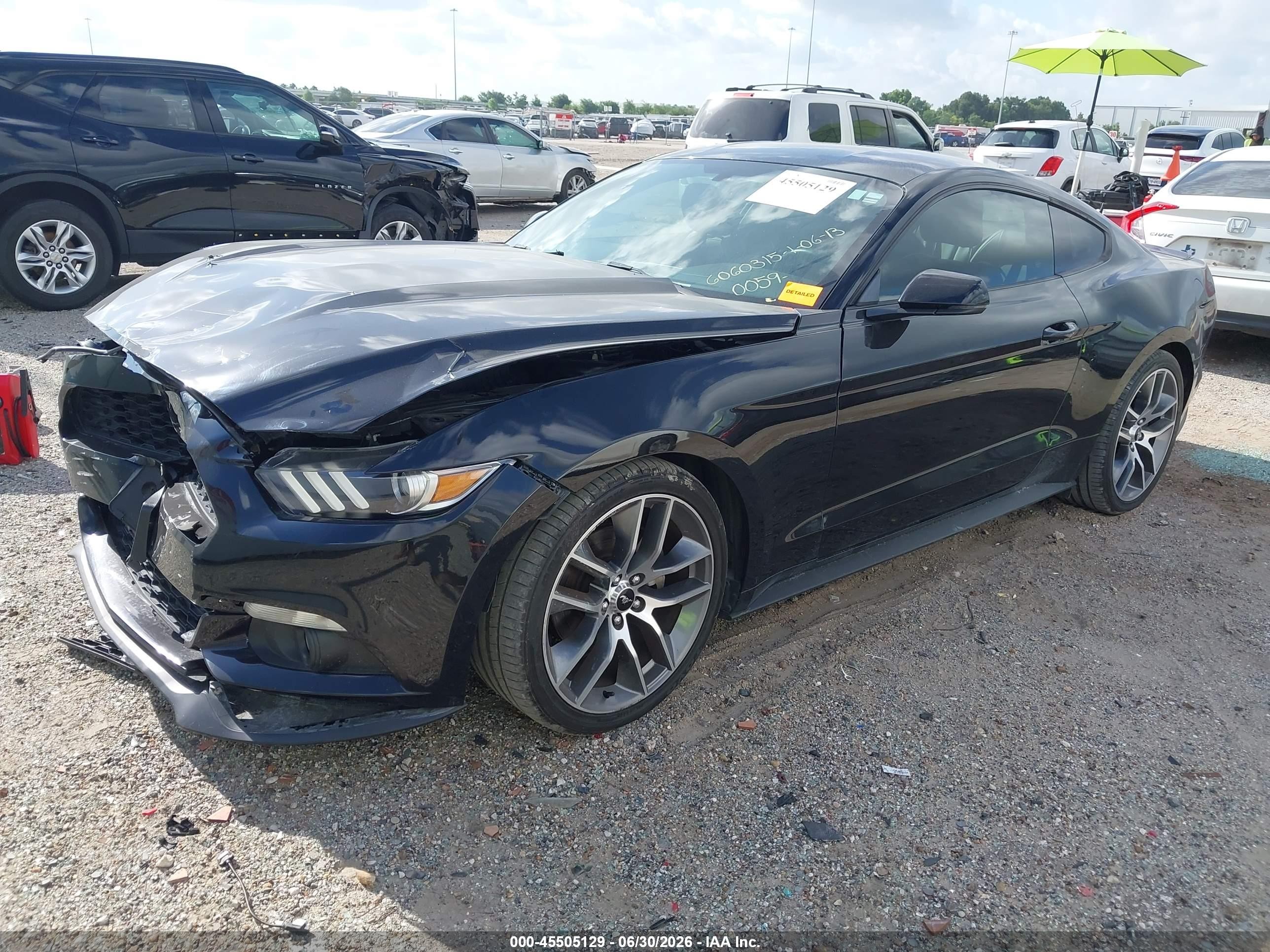 2015 Ford Mustang Ecoboost Black vin: 1FA6P8TH2F5380059