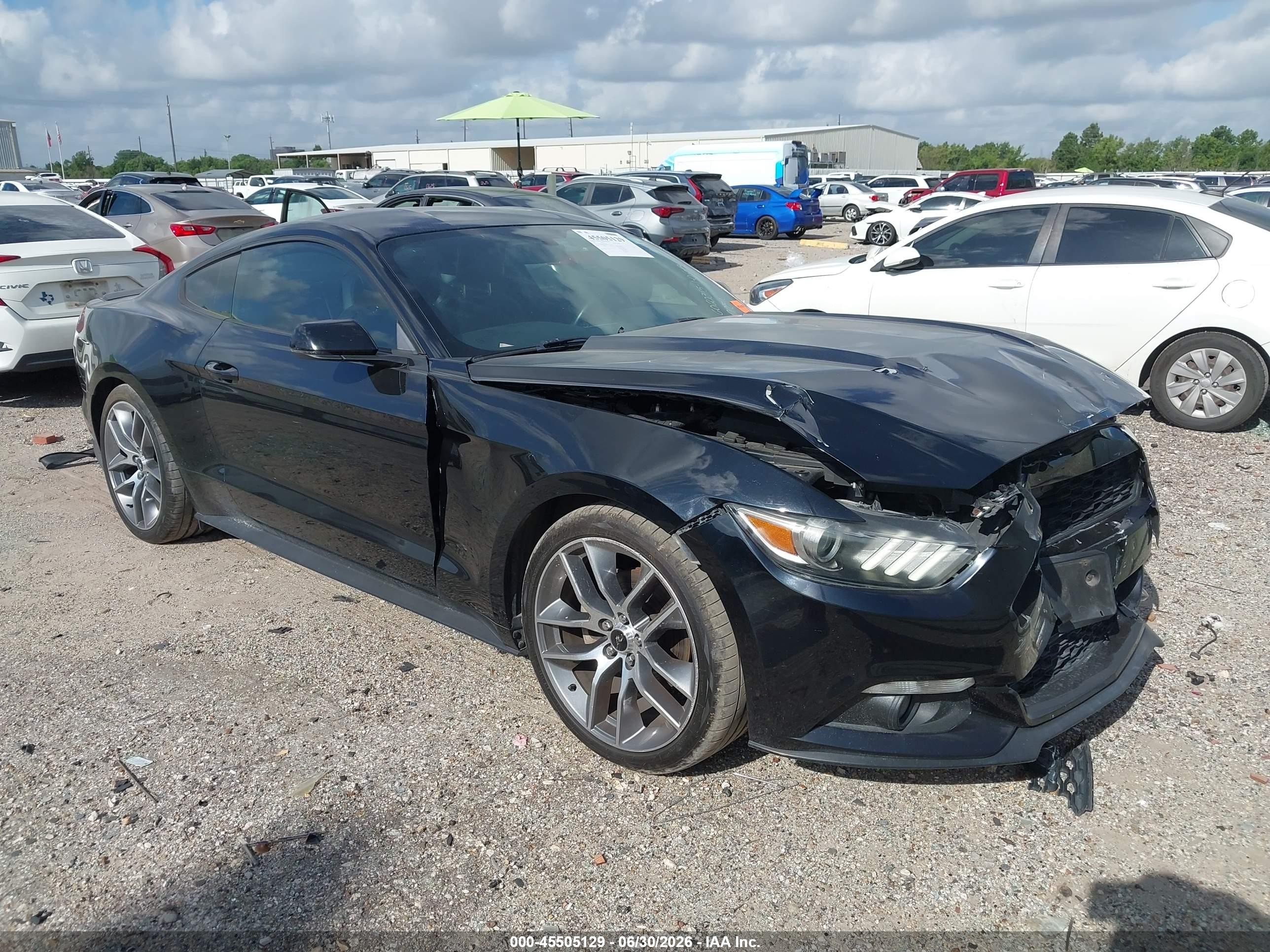 2015 Ford Mustang Ecoboost Black vin: 1FA6P8TH2F5380059