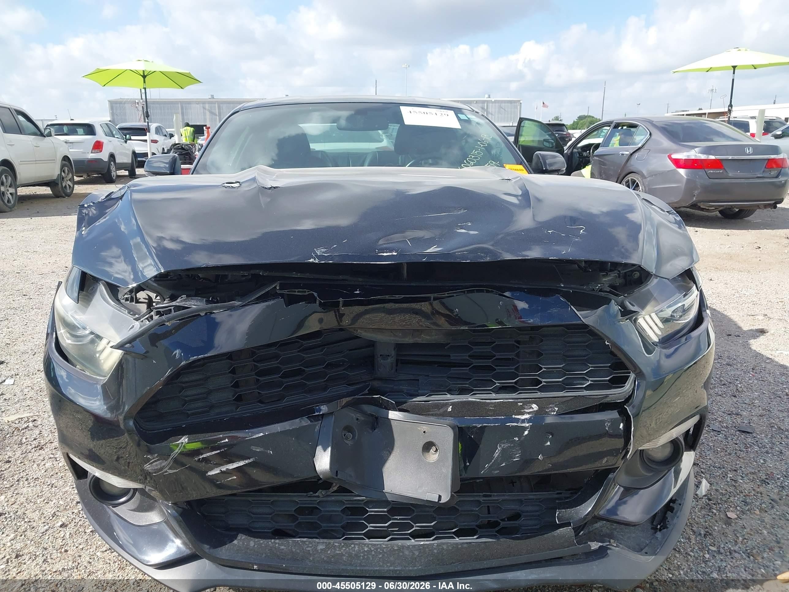 2015 Ford Mustang Ecoboost Black vin: 1FA6P8TH2F5380059