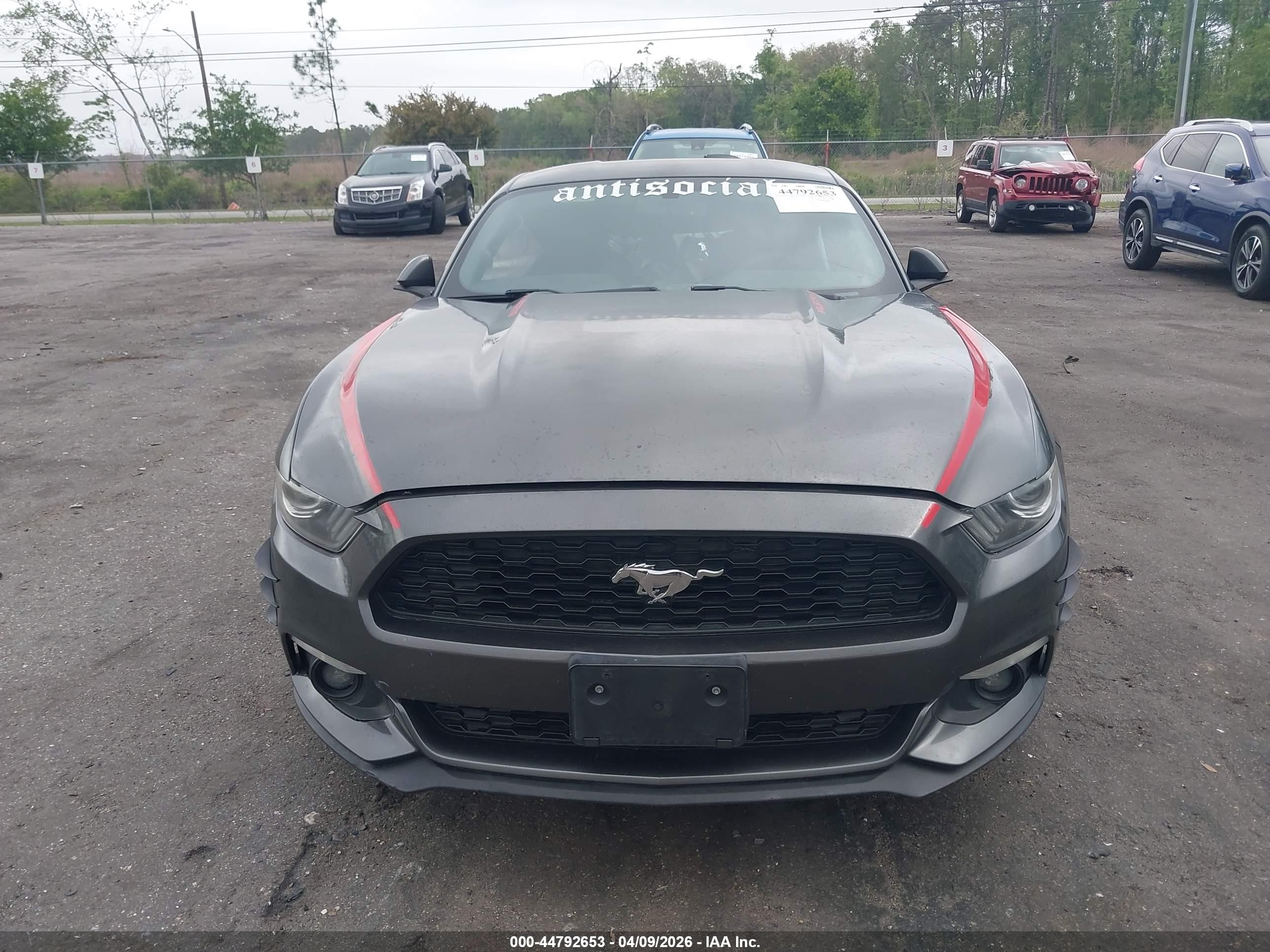 2015 Ford Mustang Ecoboost Gray vin: 1FA6P8TH2F5385892