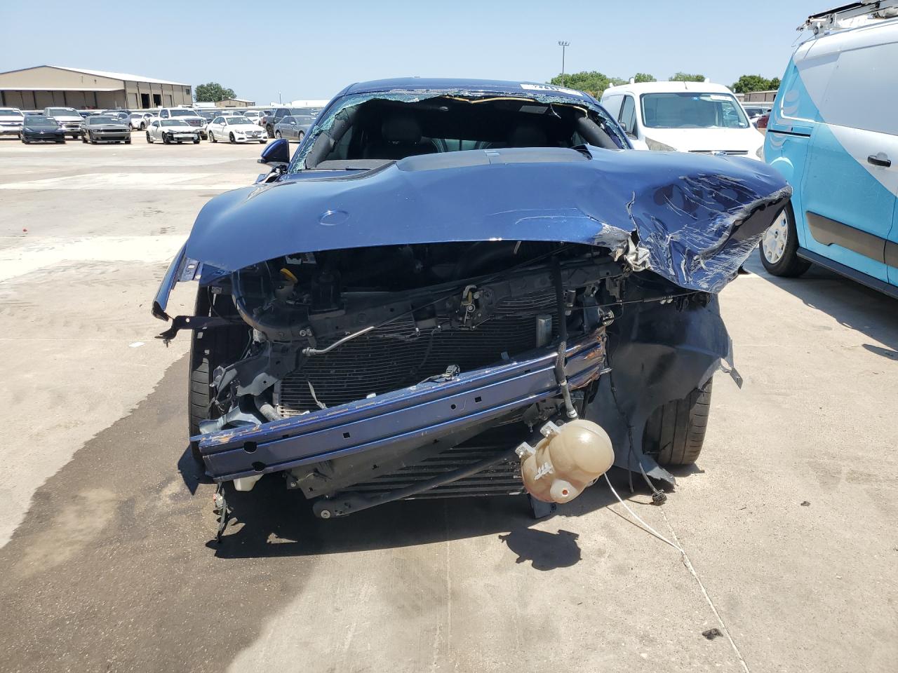 2018 Ford Mustang Blue vin: 1FA6P8TH2J5180372 Damage: Front Bumper Reinforcement, Bent, 5 To 6 Inches
