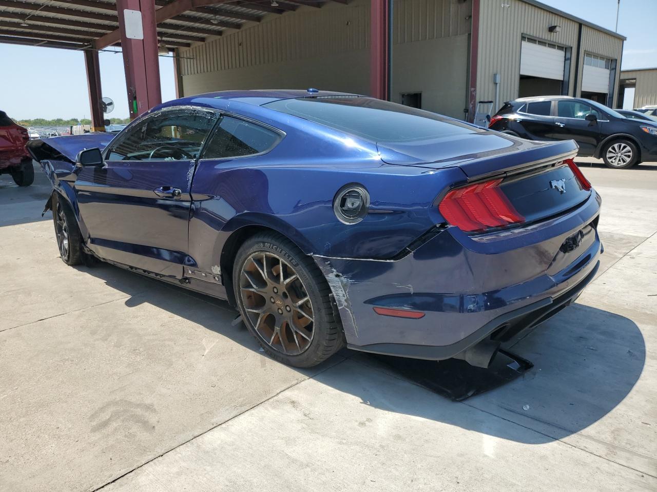 2018 Ford Mustang Blue vin: 1FA6P8TH2J5180372 Damage: Rear Bumper, Broken, Replacement Required