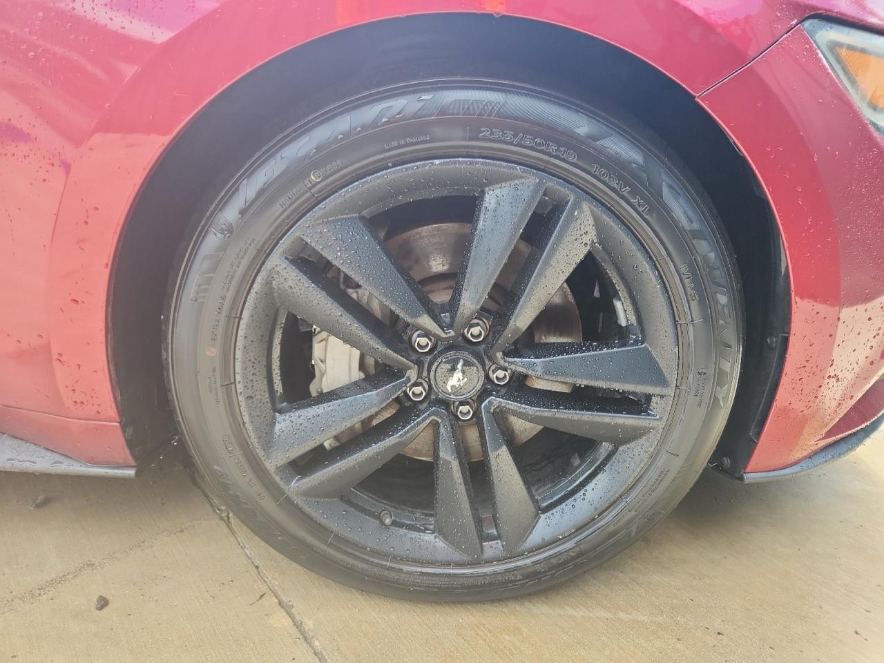 2015 Ford Mustang Maroon vin: 1FA6P8TH3F5321540 Damage: Right Front Wheel, Curb Rash, > 12 Inches