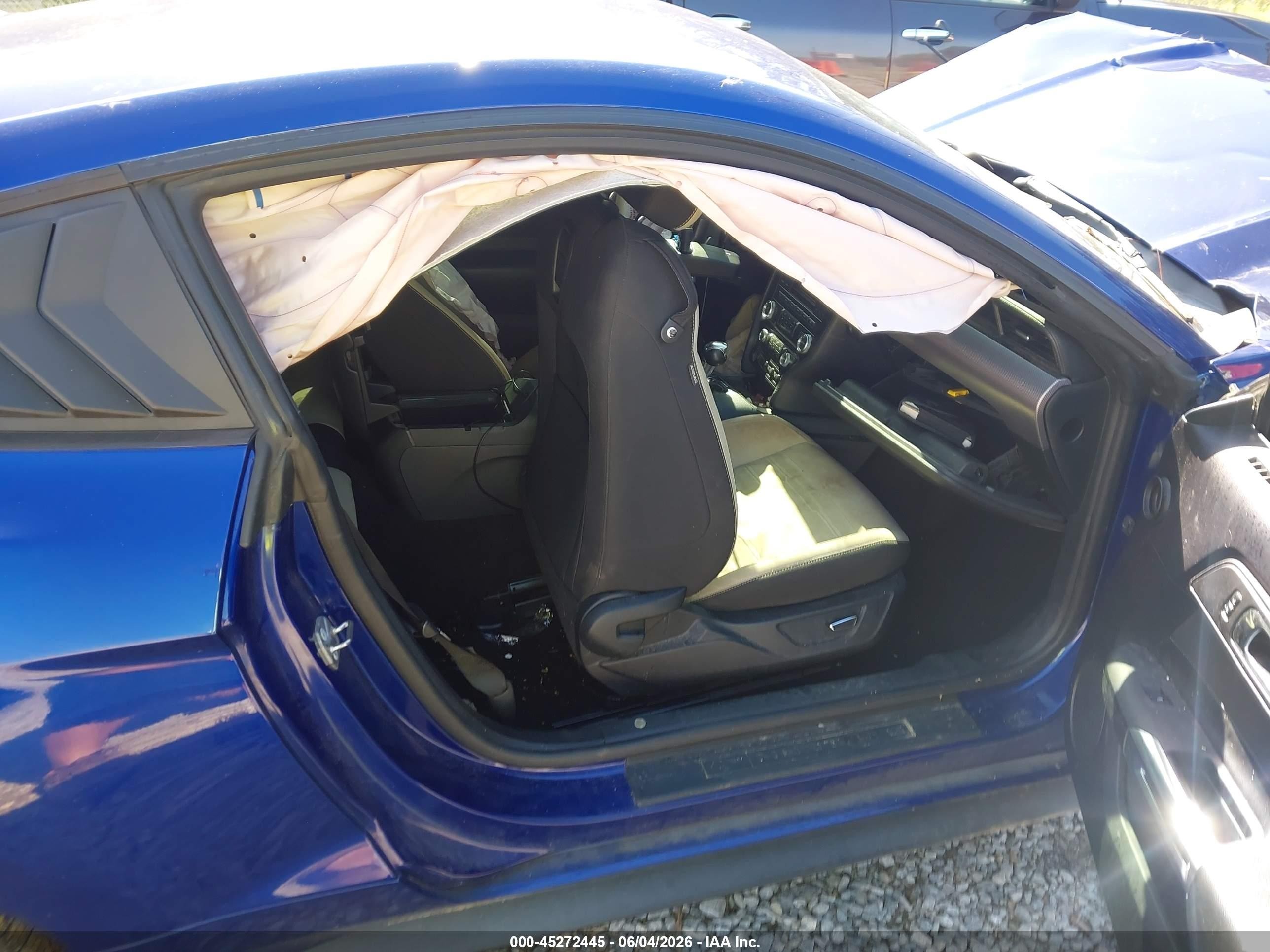 2015 Ford Mustang Ecoboost Синий vin: 1FA6P8TH3F5335194