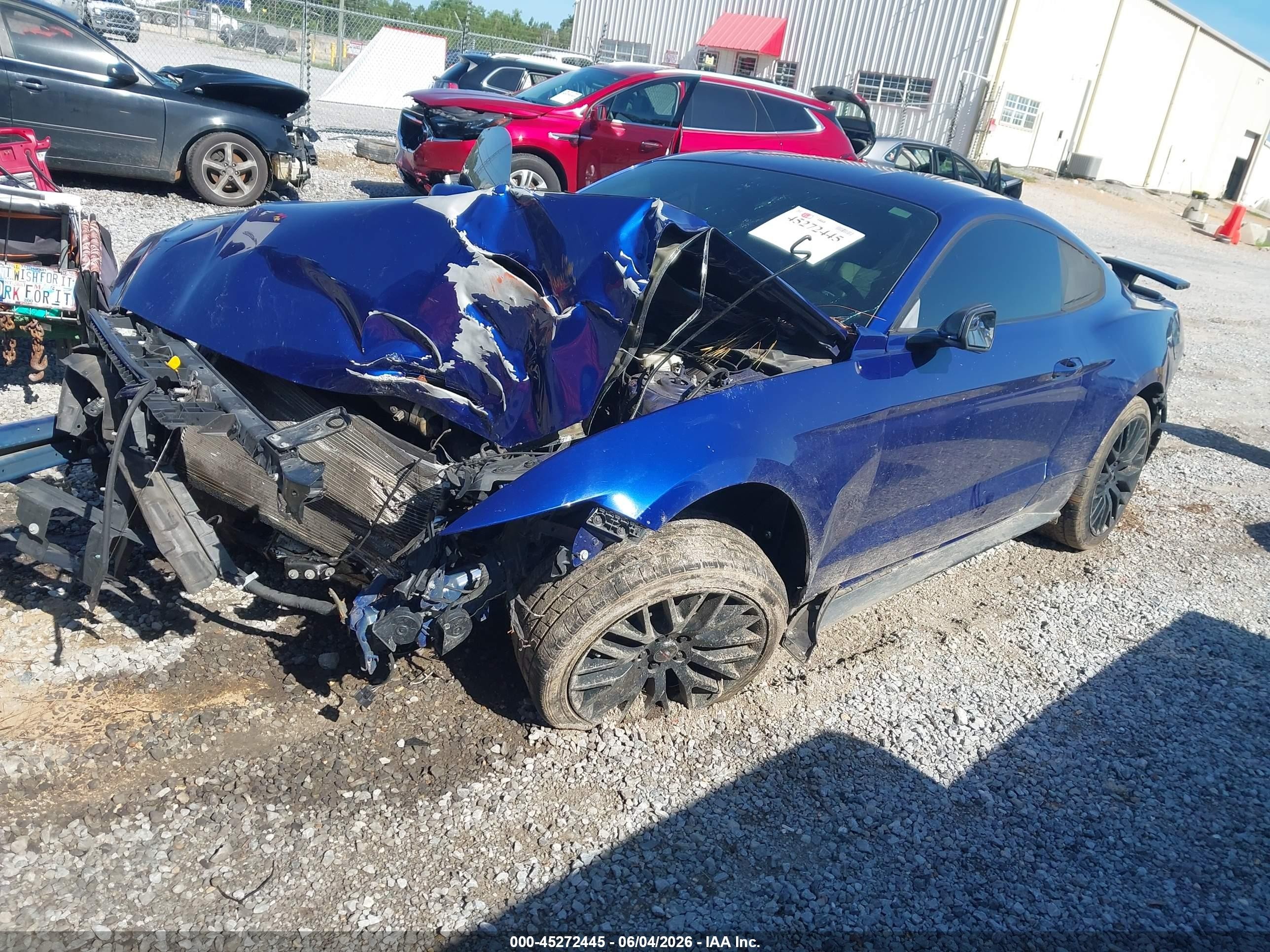 2015 Ford Mustang Ecoboost Синий vin: 1FA6P8TH3F5335194