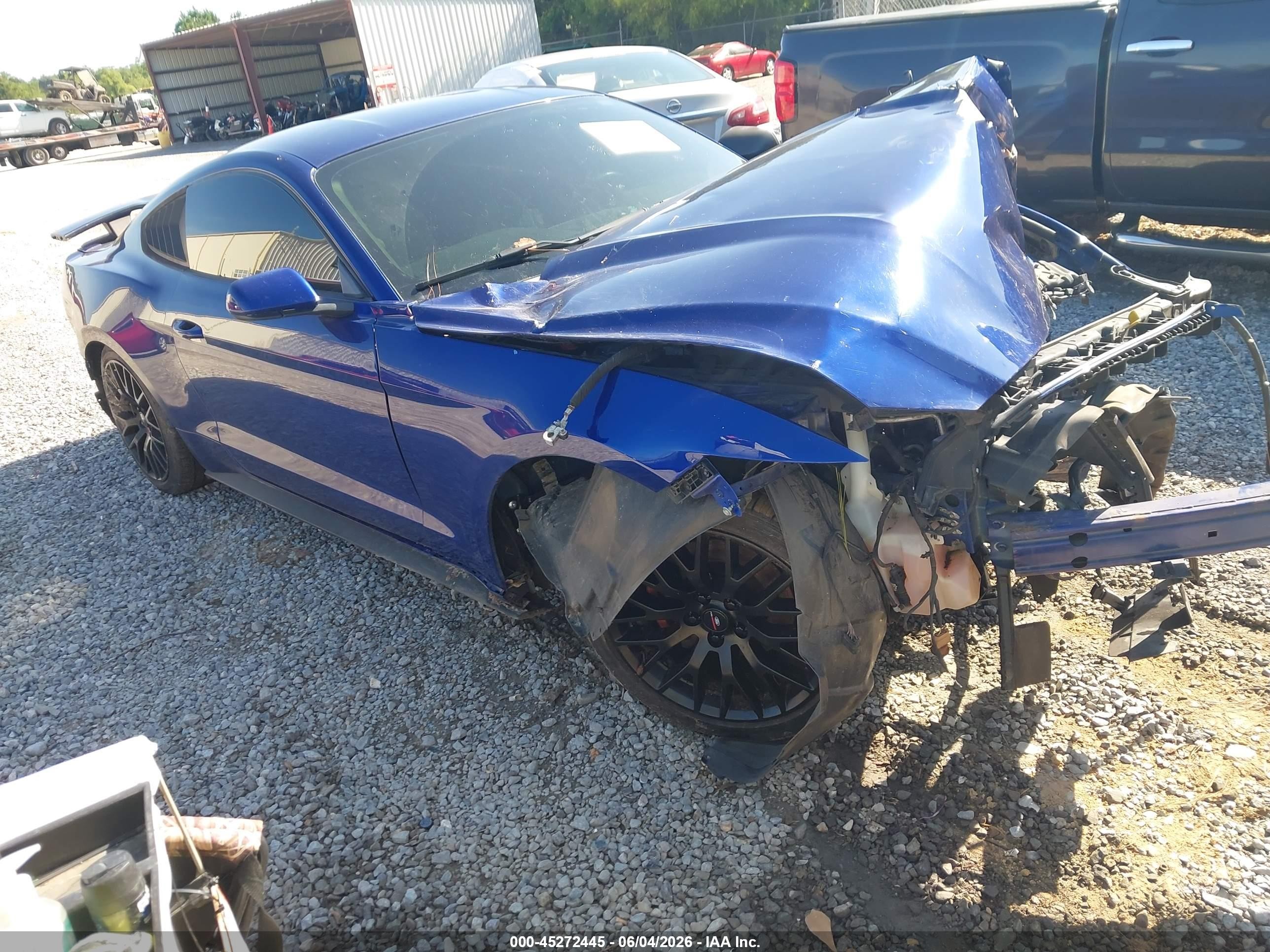 2015 Ford Mustang Ecoboost Синий vin: 1FA6P8TH3F5335194