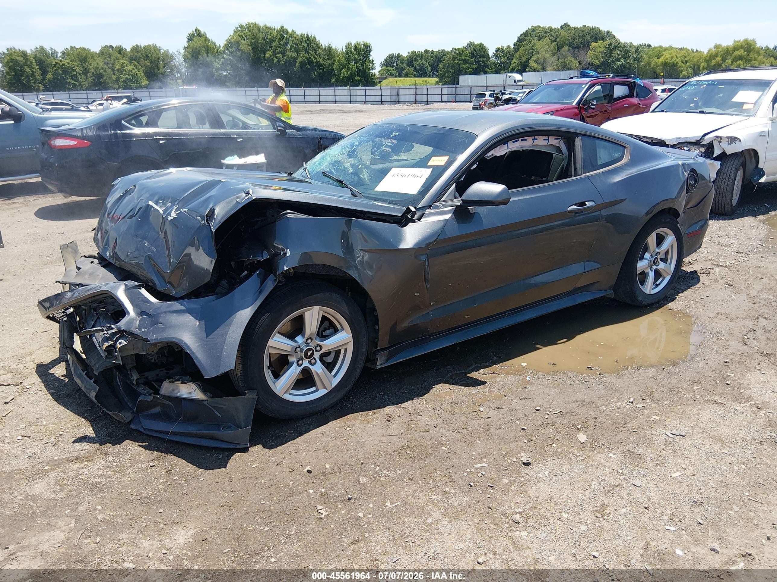 2015 Ford Mustang Ecoboost Gray vin: 1FA6P8TH3F5335616