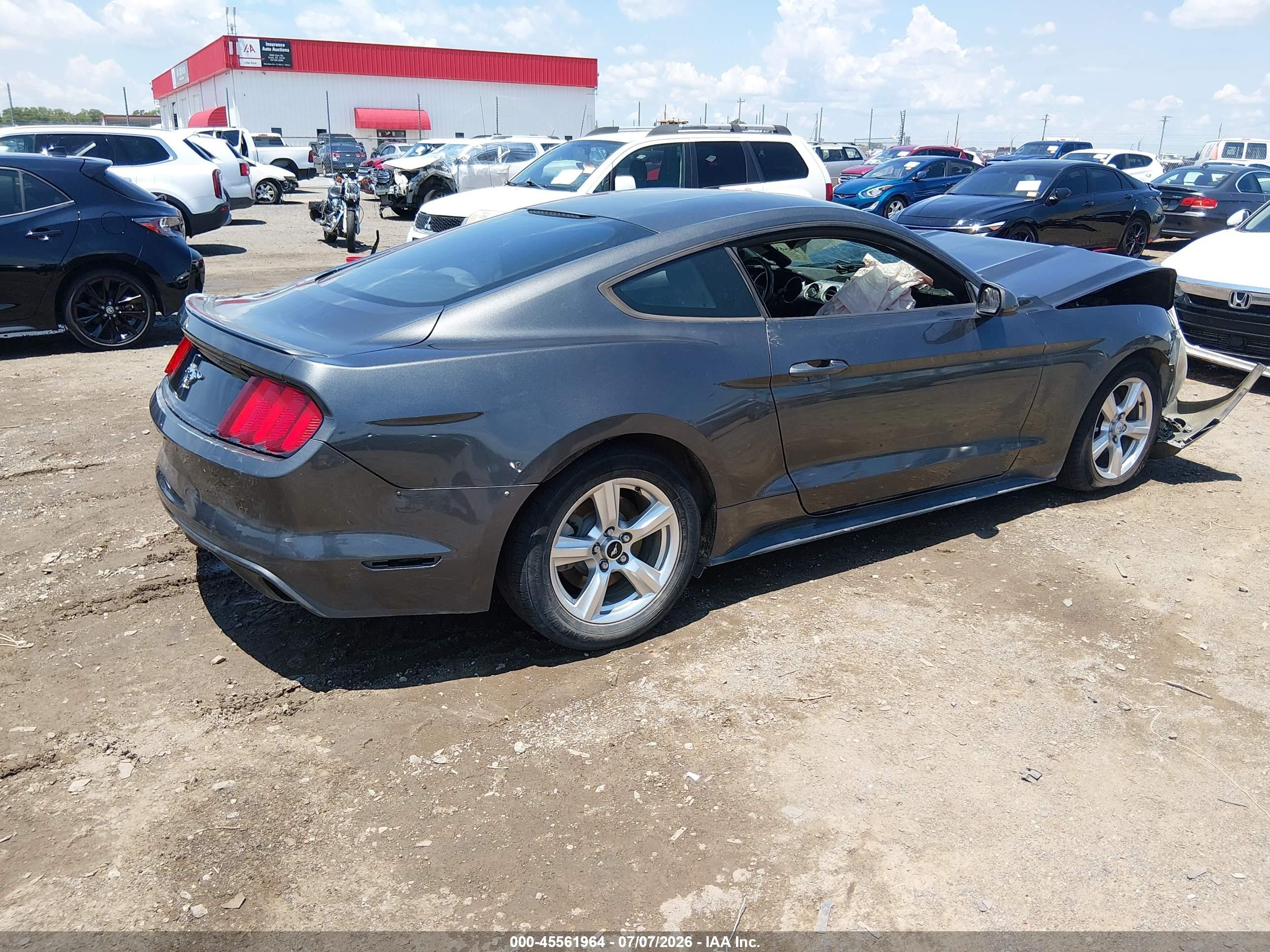 2015 Ford Mustang Ecoboost Gray vin: 1FA6P8TH3F5335616