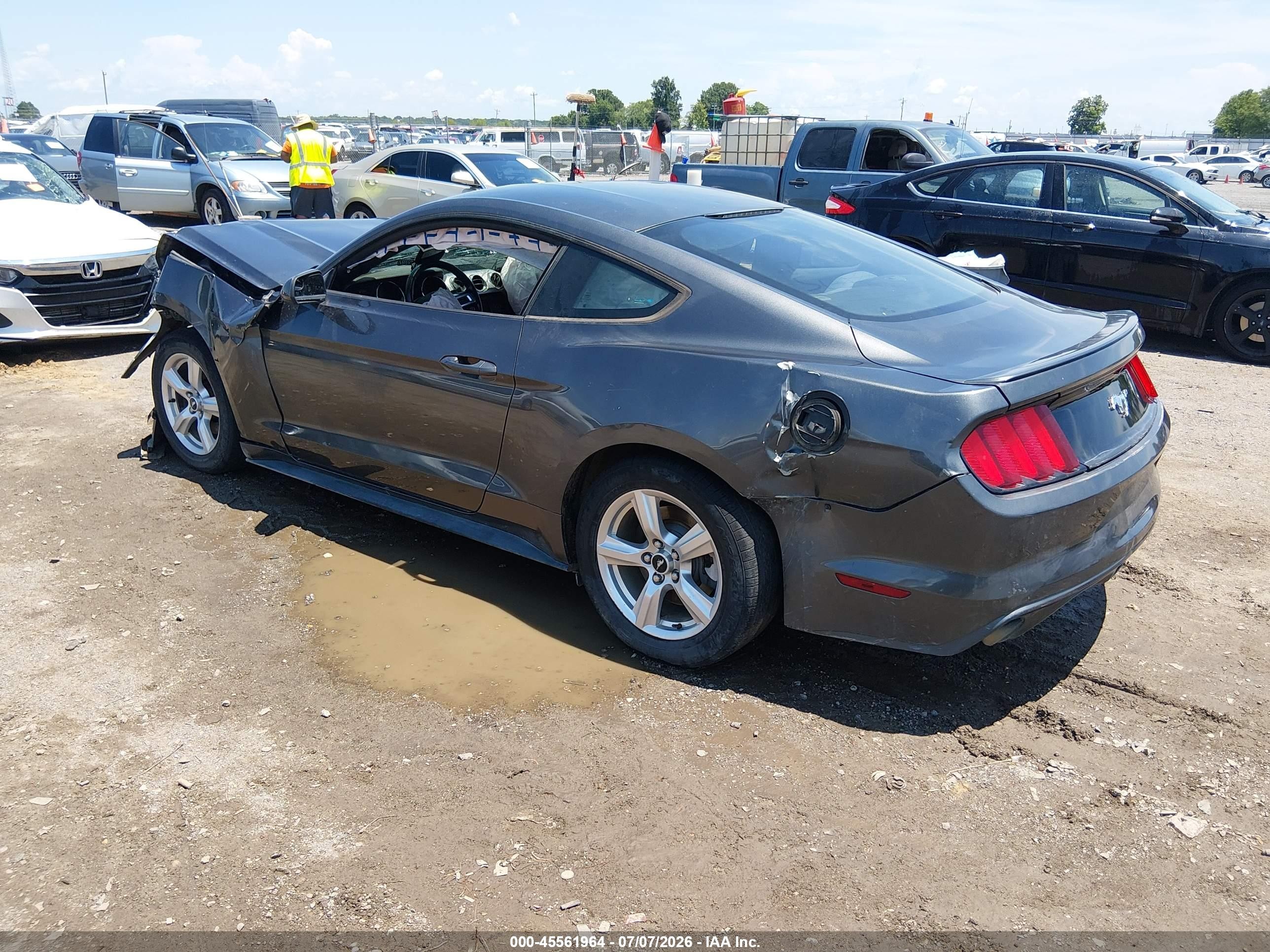 2015 Ford Mustang Ecoboost Gray vin: 1FA6P8TH3F5335616