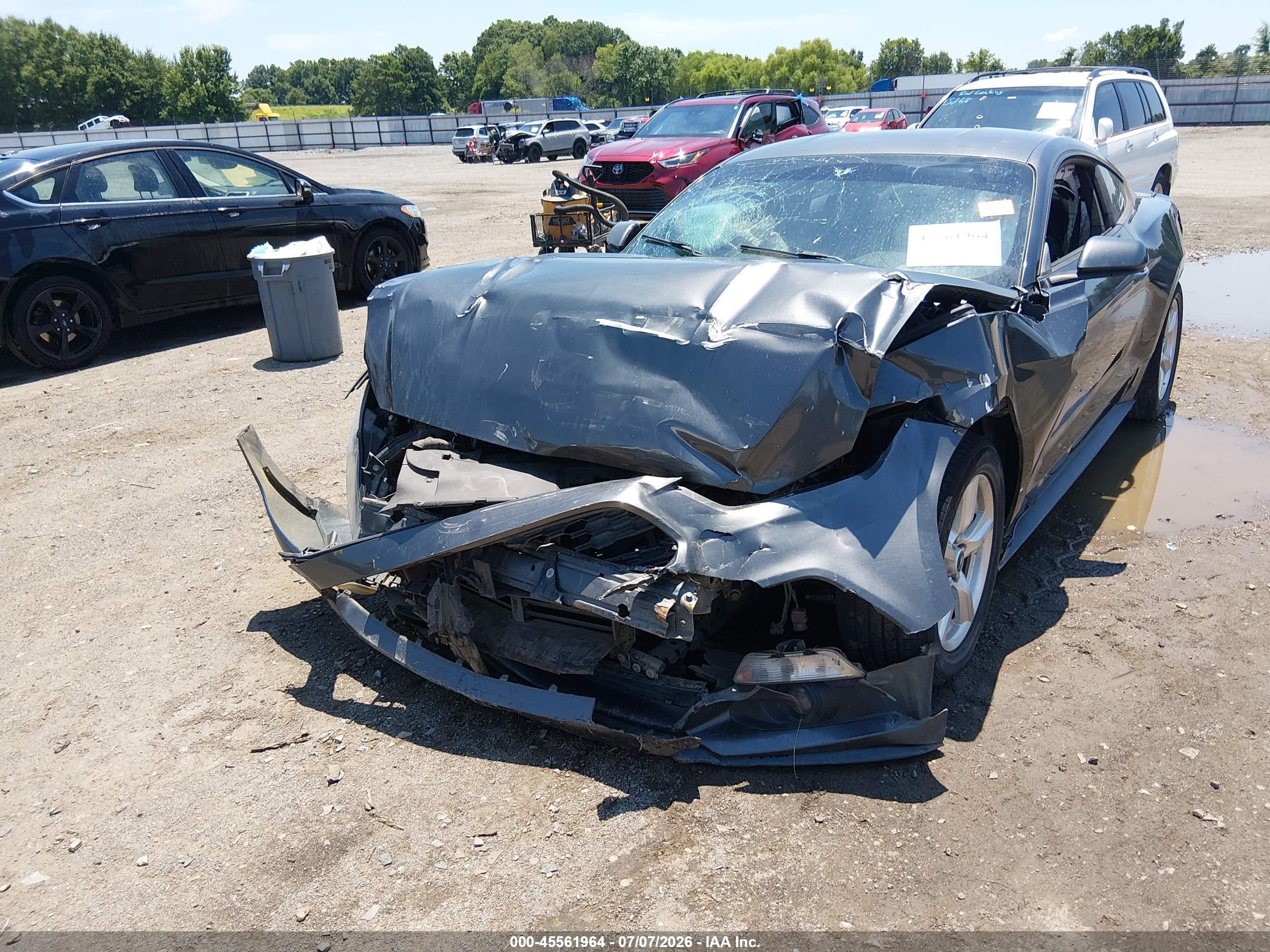 2015 Ford Mustang Ecoboost Gray vin: 1FA6P8TH3F5335616