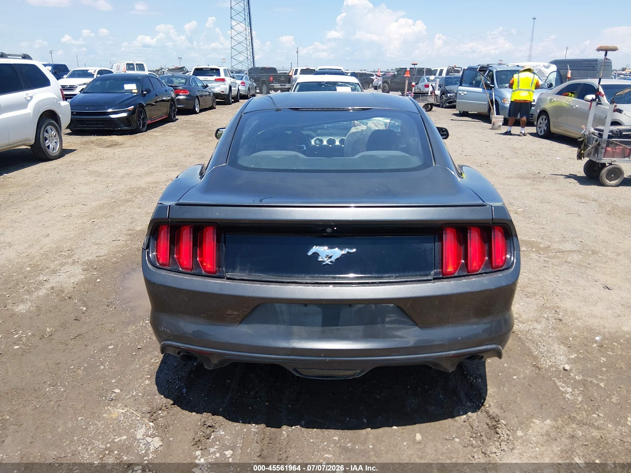 2015 Ford Mustang Ecoboost Gray vin: 1FA6P8TH3F5335616